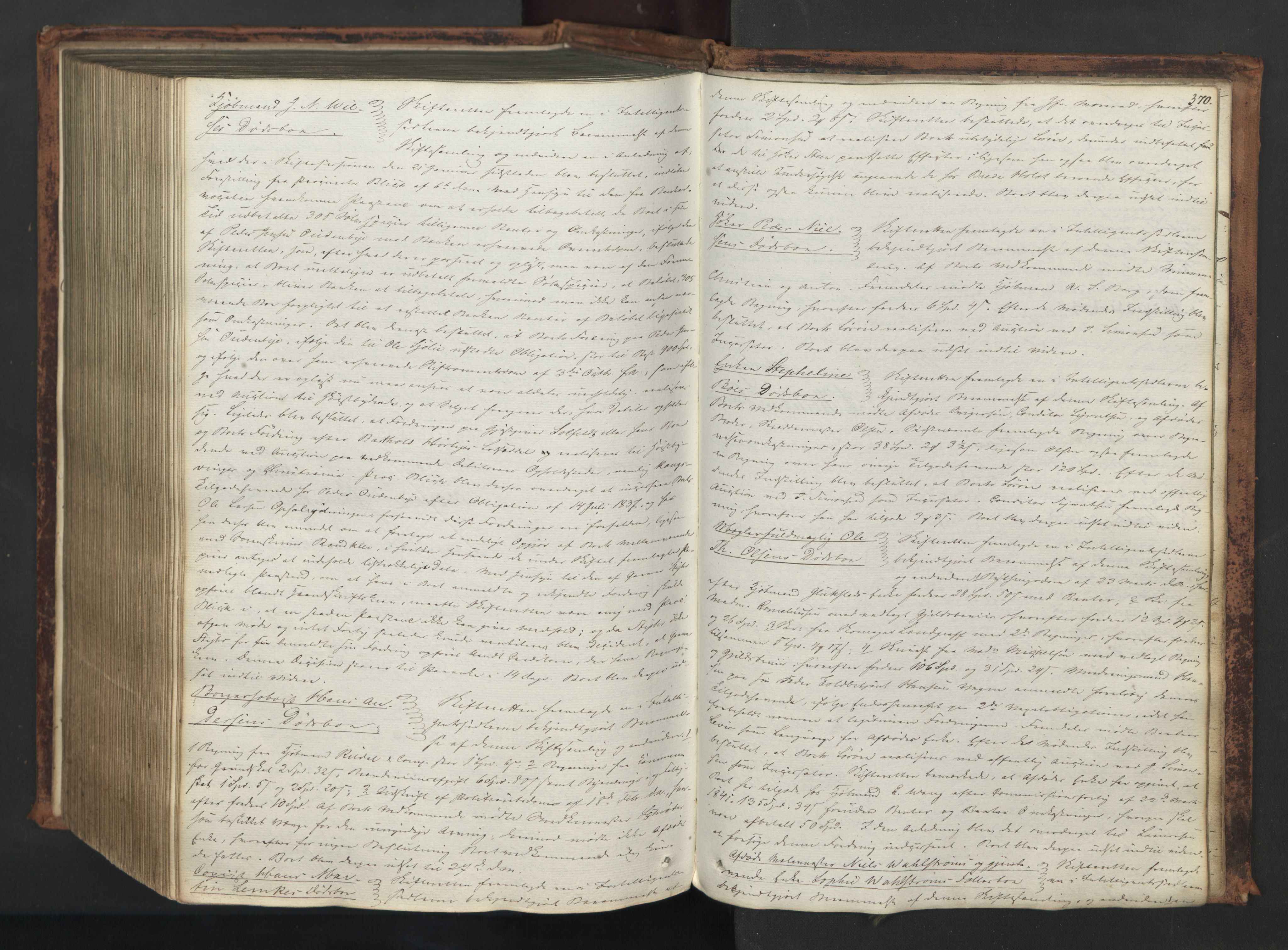 Oslo skifterett, AV/SAO-A-10383/H/Hc/Hca/L0006: Skifteforhandlingsprotokoll, 1840-1843, p. 369b-370a