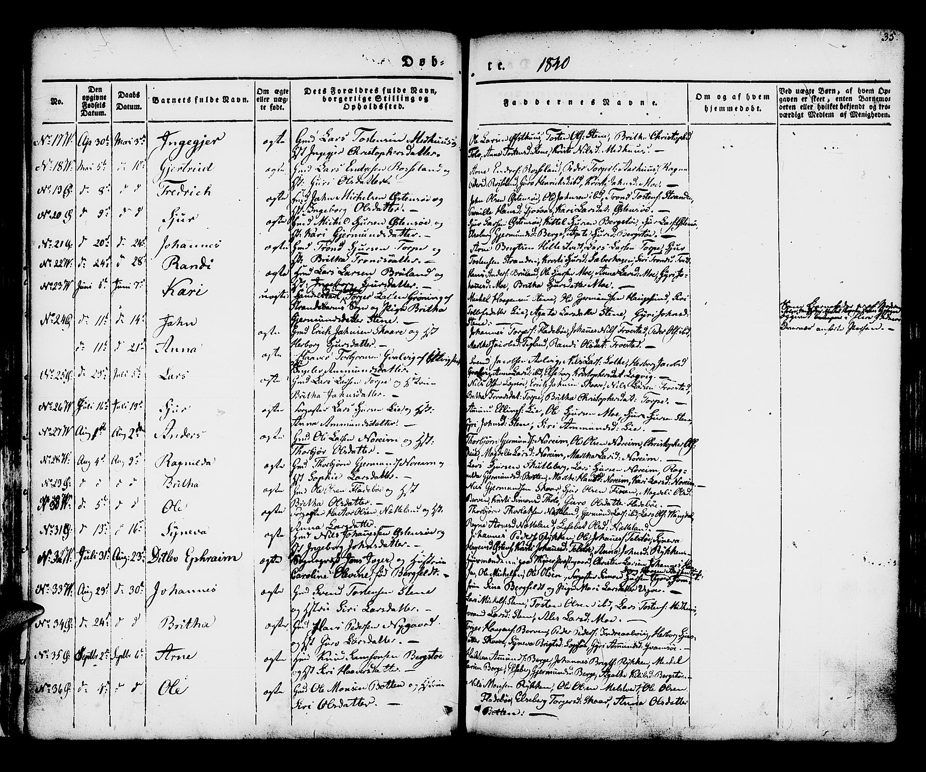 Kvam sokneprestembete, SAB/A-76201/H/Haa: Parish register (official) no. A 7, 1832-1843, p. 35