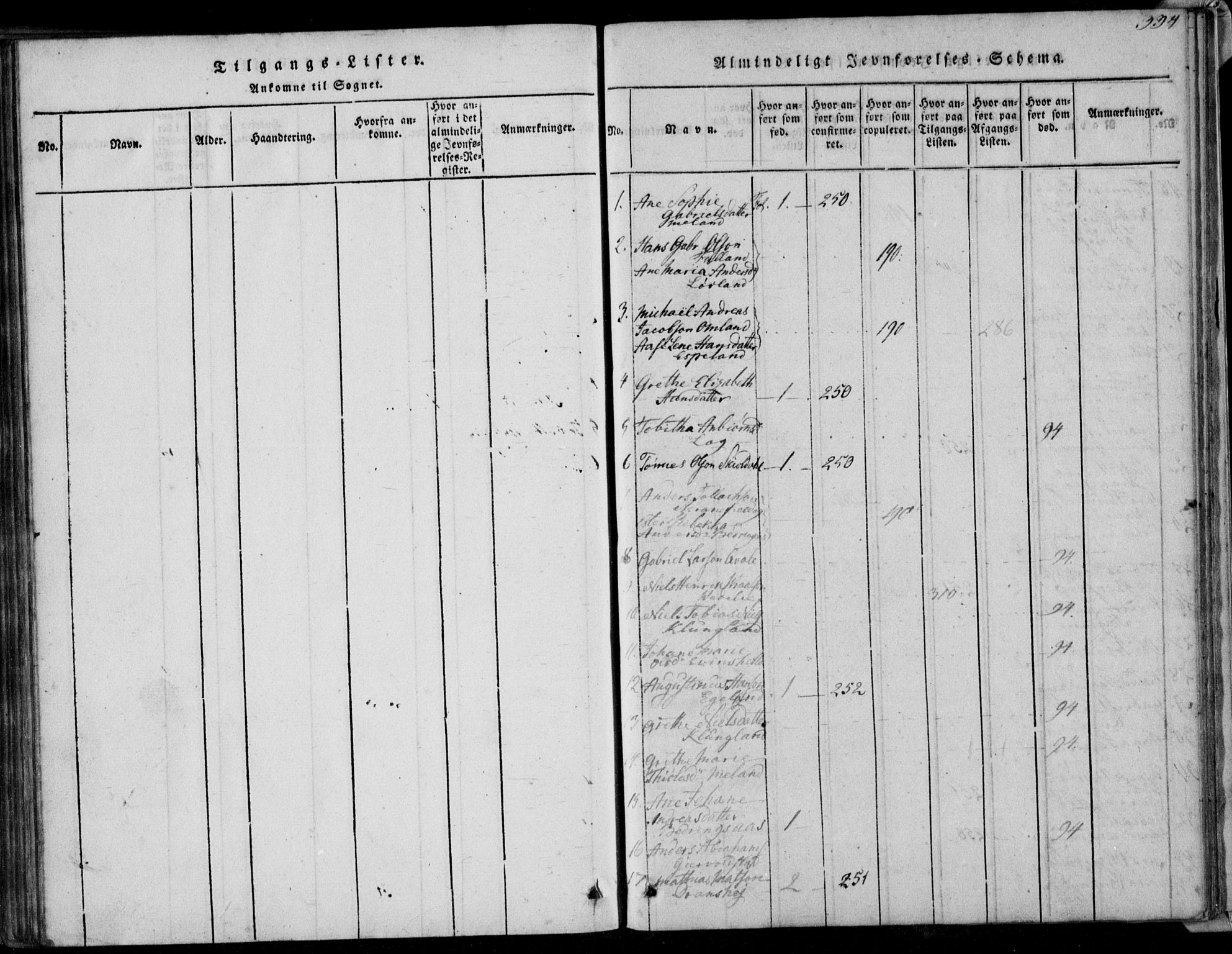 Herad sokneprestkontor, SAK/1111-0018/F/Fa/Faa/L0003: Parish register (official) no. A 3, 1816-1844, p. 334
