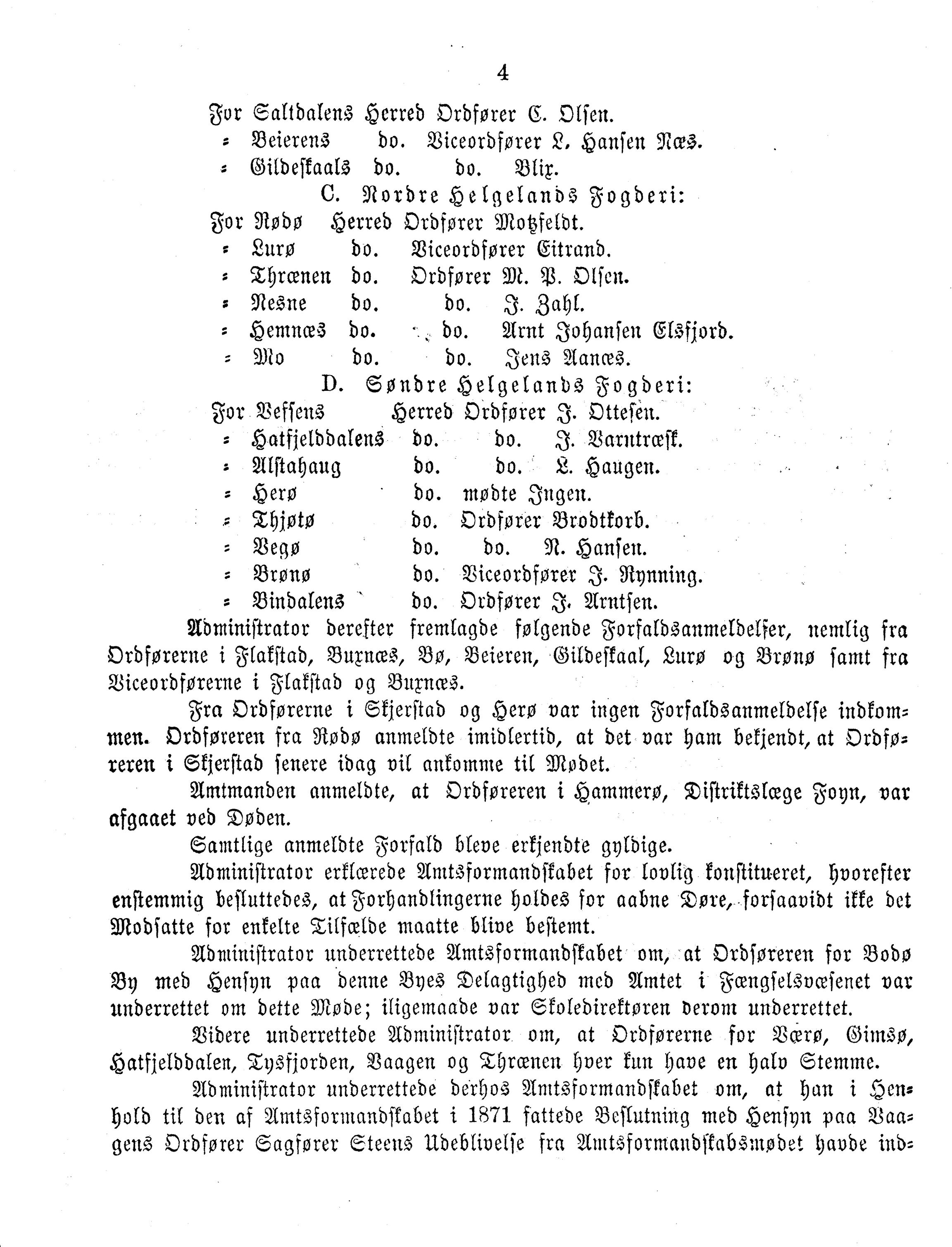 Nordland Fylkeskommune. Fylkestinget, AIN/NFK-17/176/A/Ac/L0007: Fylkestingsforhandlinger 1871-1875, 1871-1875