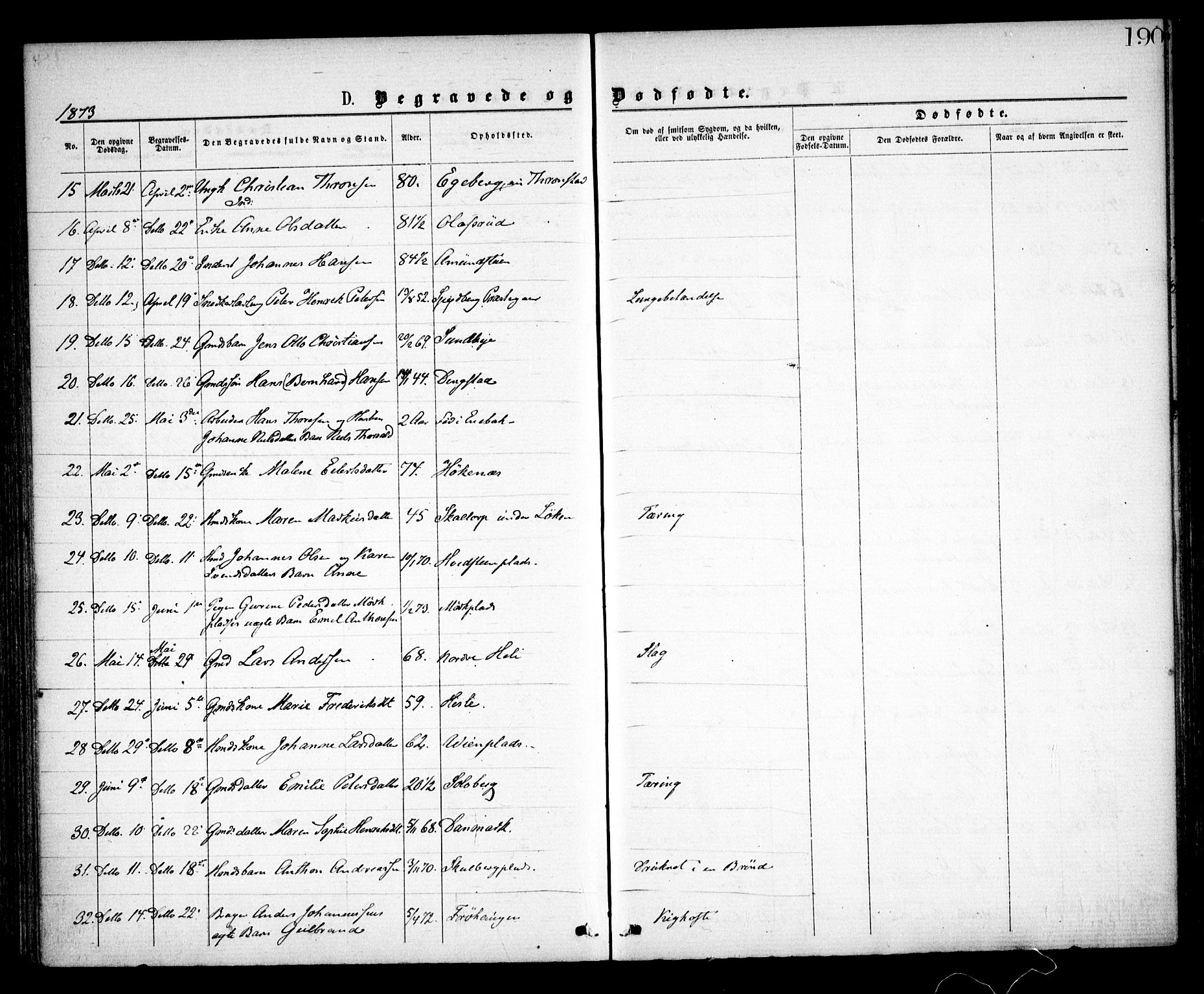 Spydeberg prestekontor Kirkebøker, SAO/A-10924/F/Fa/L0006: Parish register (official) no. I 6, 1863-1874, p. 190
