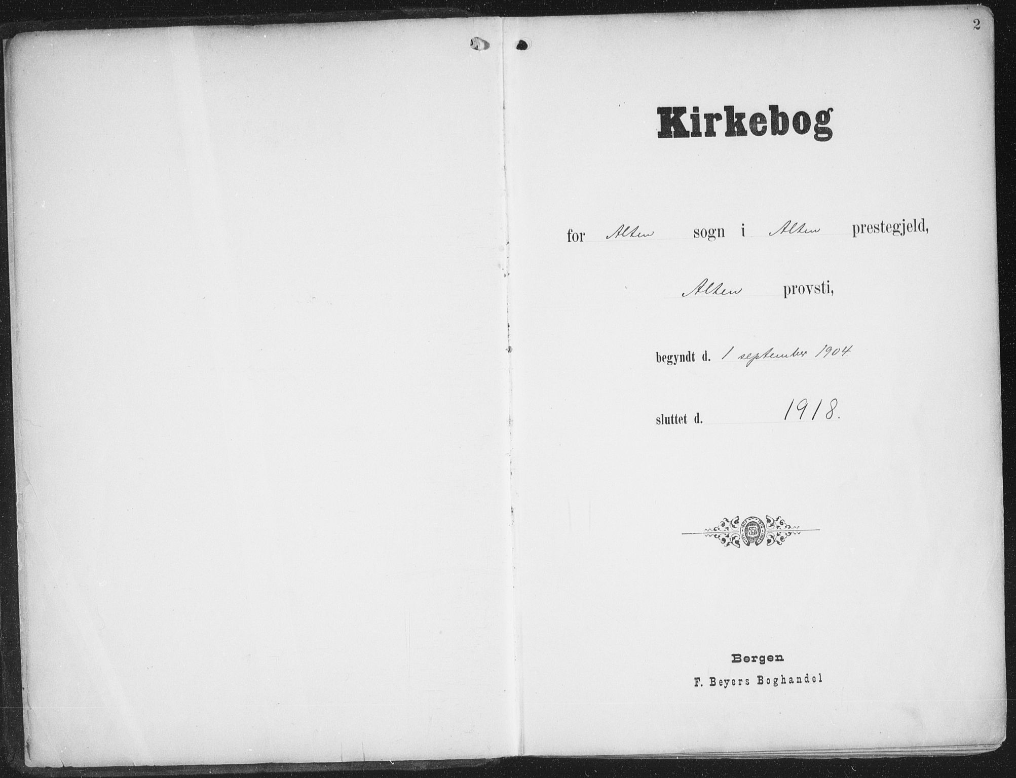 Alta sokneprestkontor, SATØ/S-1338/H/Ha/L0005.kirke: Parish register (official) no. 5, 1904-1918, p. 2