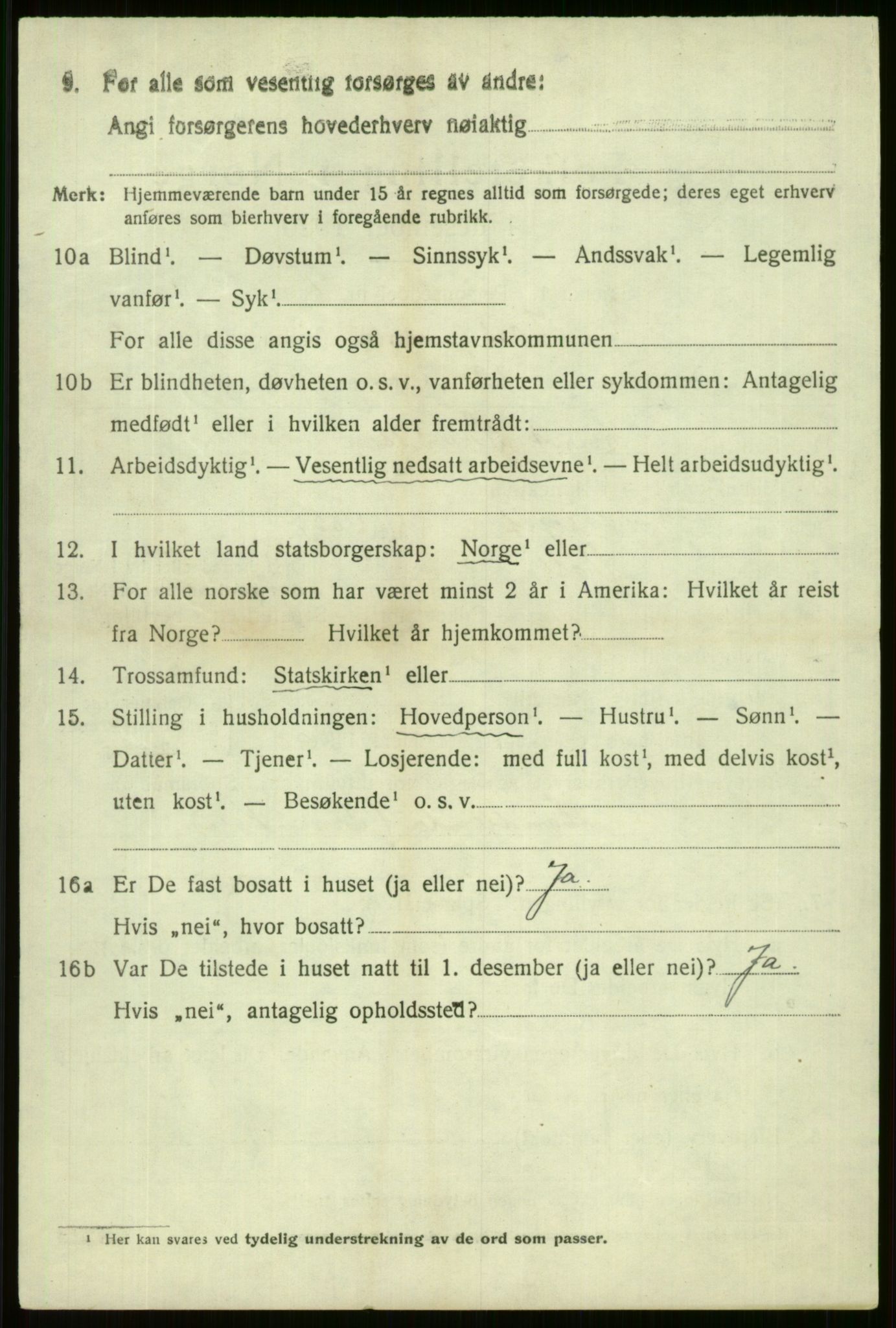 SAB, 1920 census for Voss, 1920, p. 15218