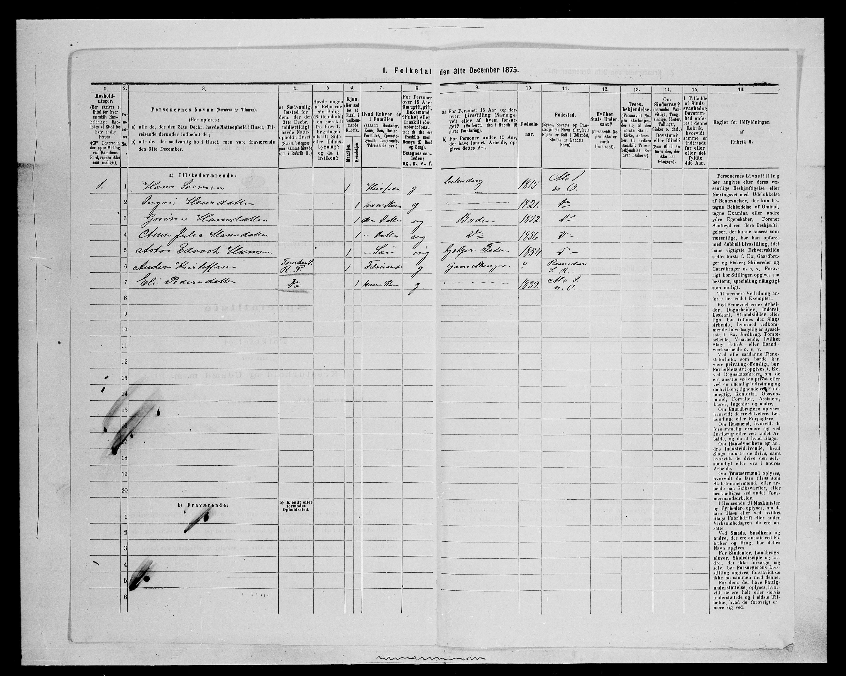 SAH, 1875 census for 0418P Nord-Odal, 1875, p. 935