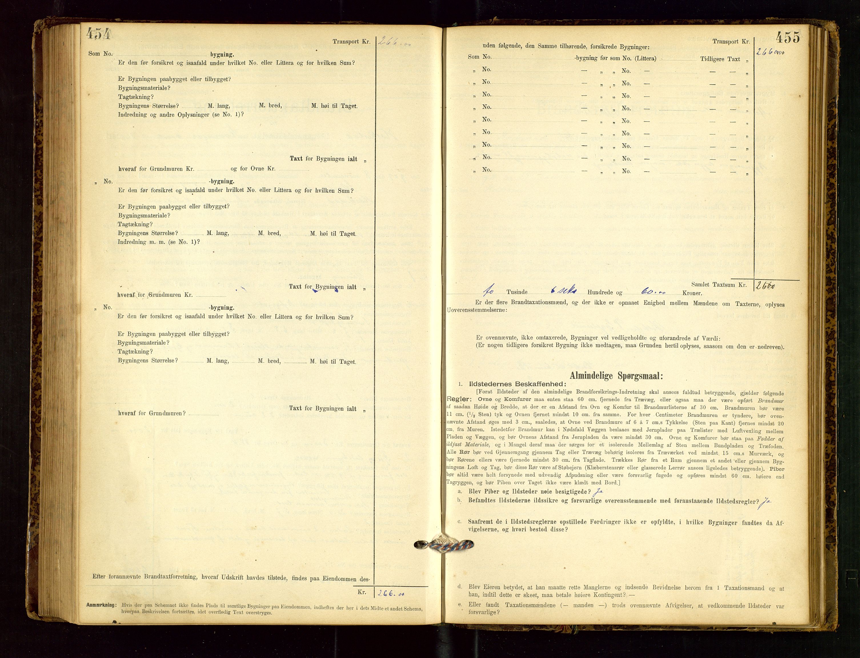 Heskestad lensmannskontor, SAST/A-100304/Gob/L0001: "Brandtaxationsprotokol", 1894-1915, p. 454-455