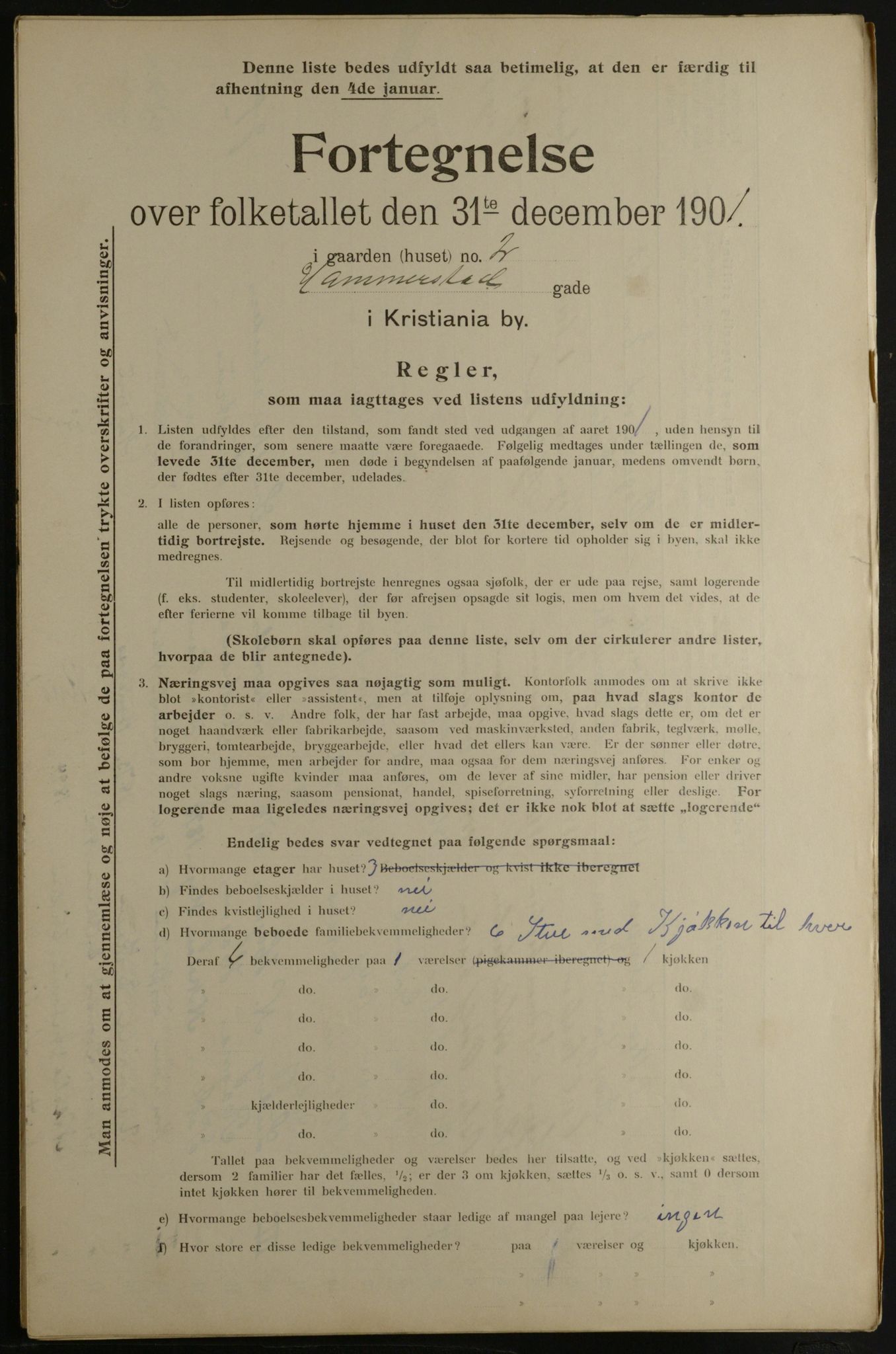 OBA, Municipal Census 1901 for Kristiania, 1901, p. 5583