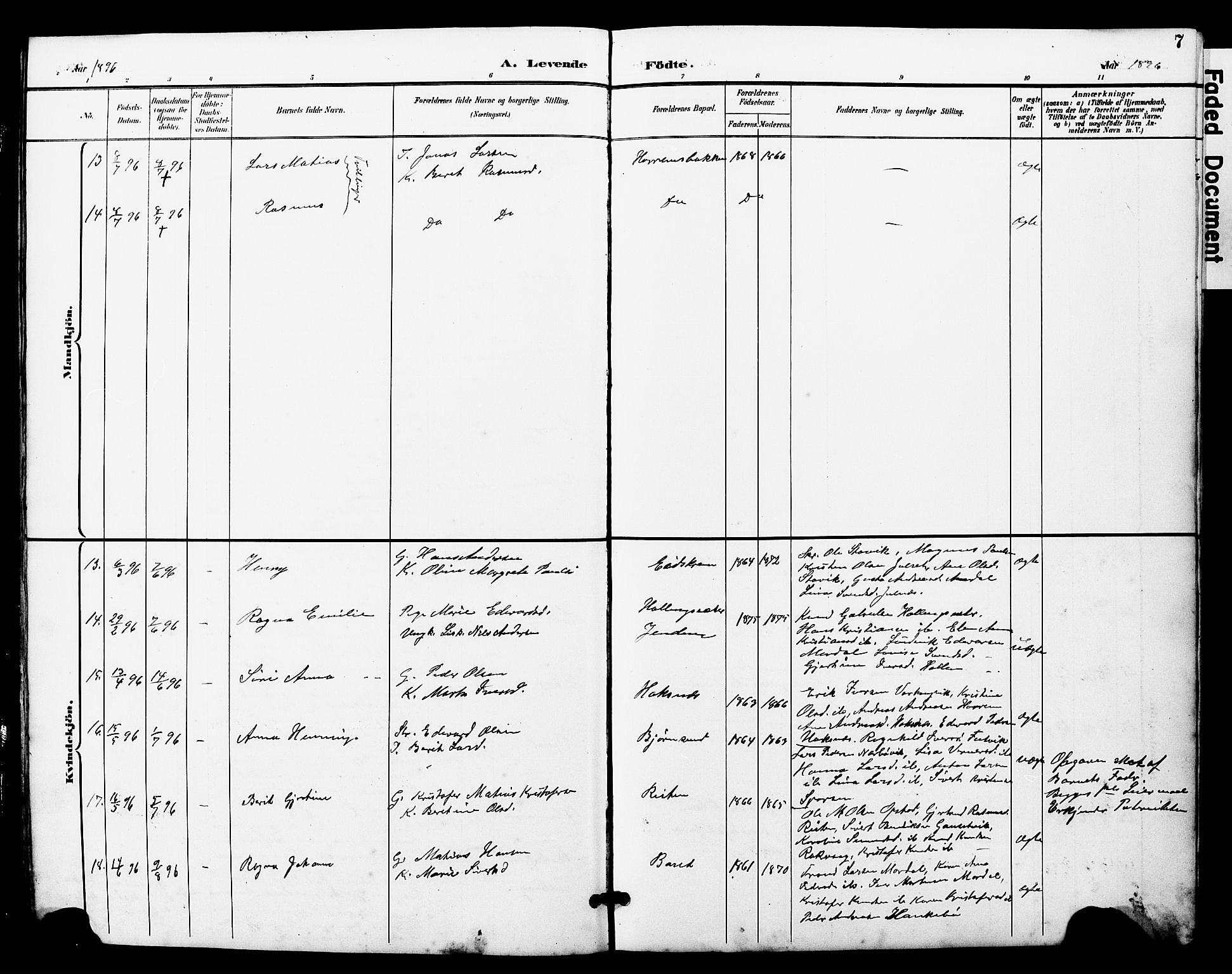 Ministerialprotokoller, klokkerbøker og fødselsregistre - Møre og Romsdal, AV/SAT-A-1454/560/L0725: Parish register (copy) no. 560C02, 1895-1930, p. 7