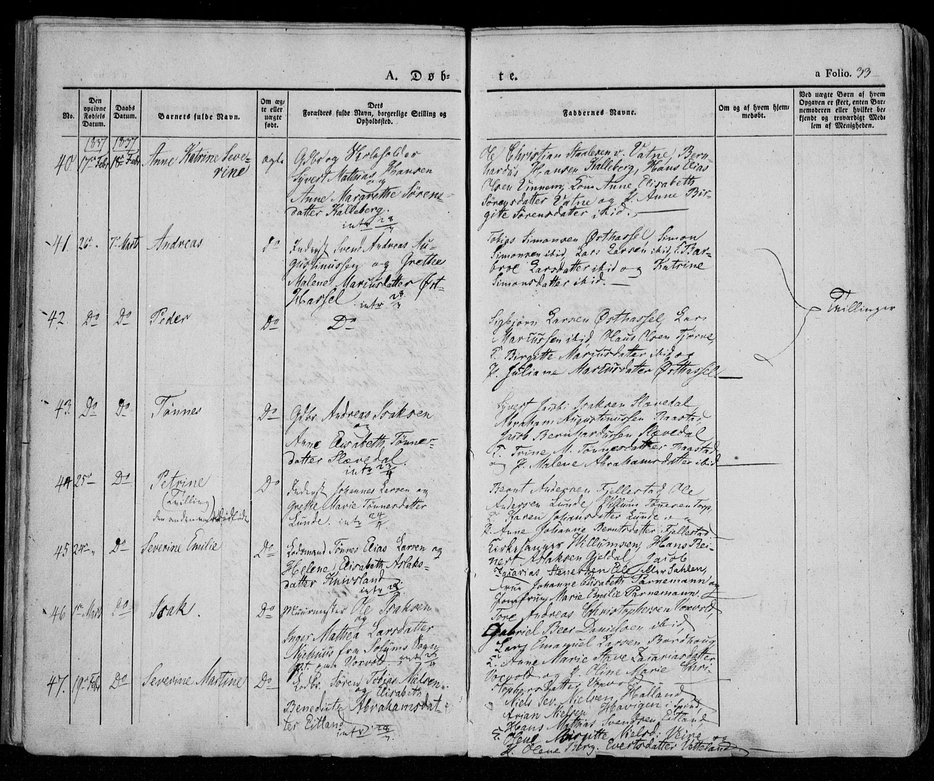 Lista sokneprestkontor, AV/SAK-1111-0027/F/Fa/L0009: Parish register (official) no. A 9, 1835-1846, p. 33