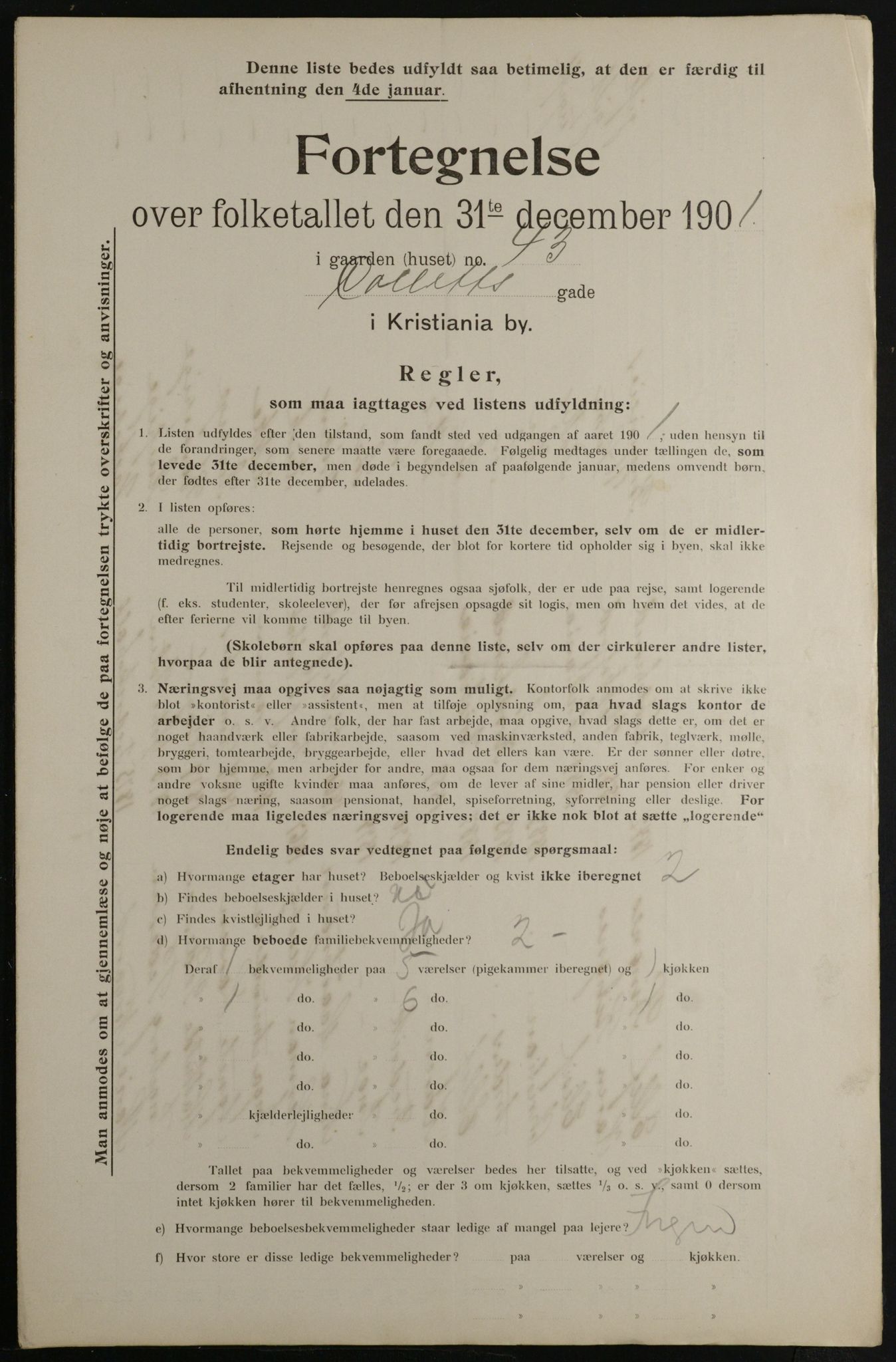 OBA, Municipal Census 1901 for Kristiania, 1901, p. 2150