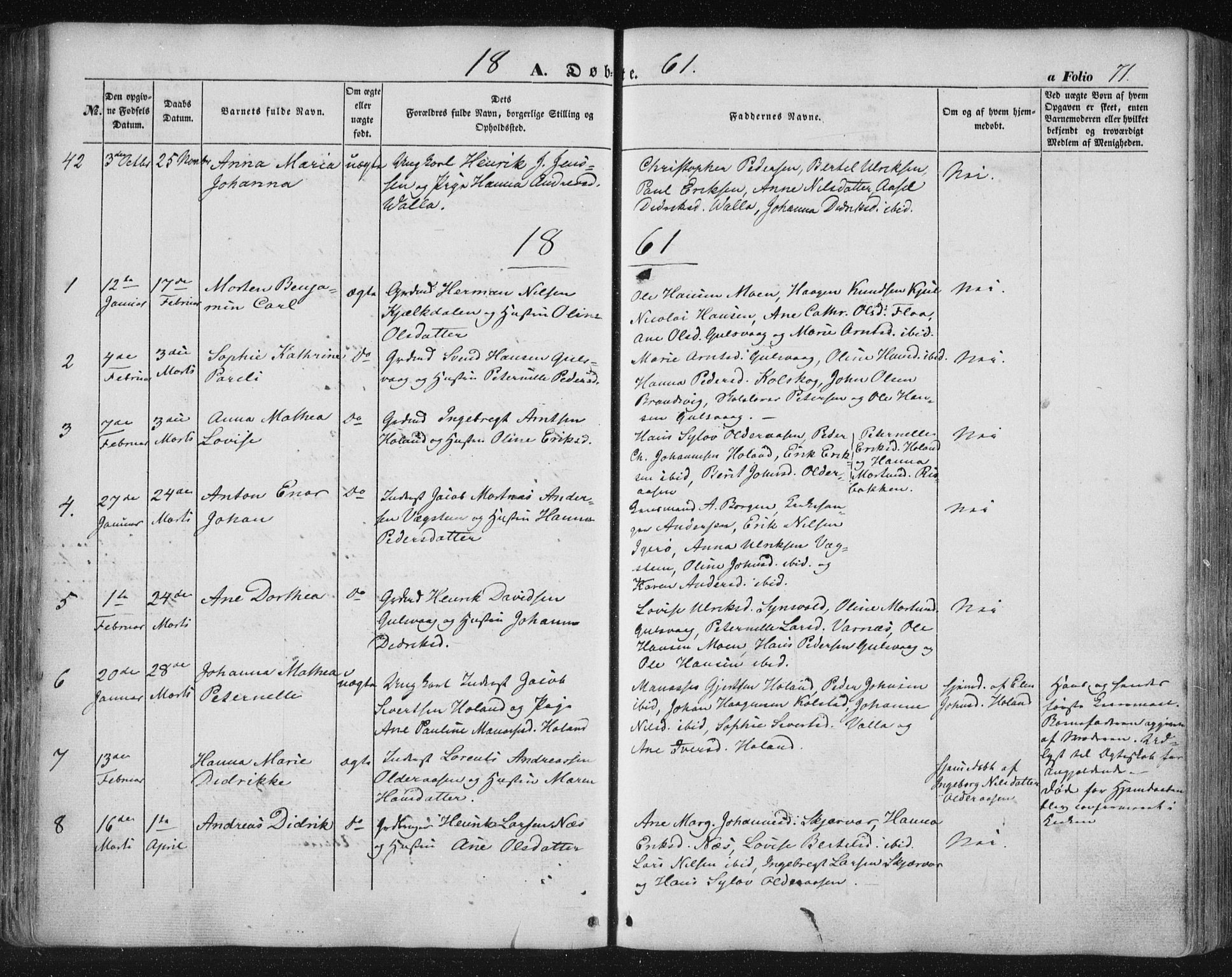 Ministerialprotokoller, klokkerbøker og fødselsregistre - Nordland, AV/SAT-A-1459/816/L0240: Parish register (official) no. 816A06, 1846-1870, p. 71