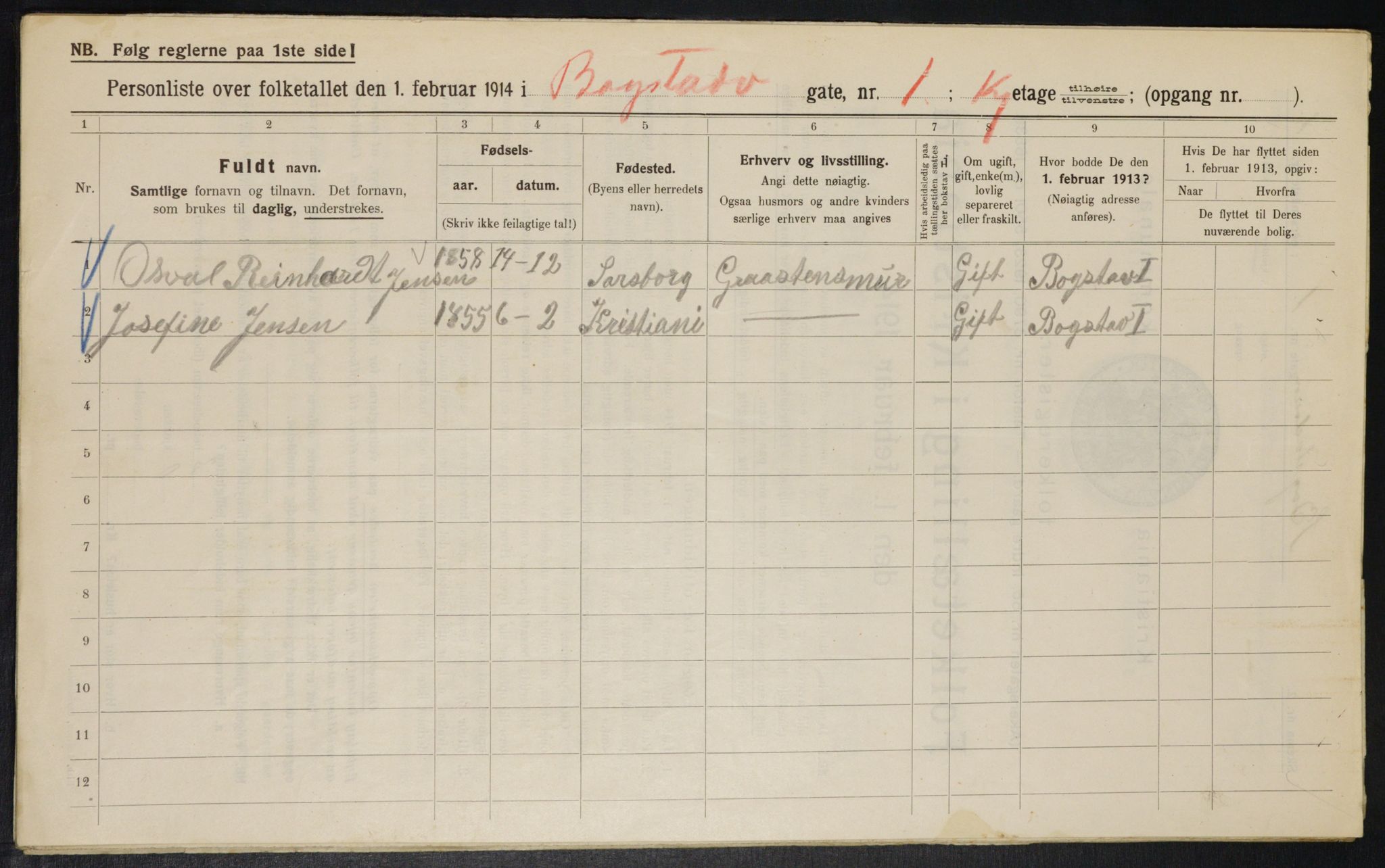 OBA, Municipal Census 1914 for Kristiania, 1914, p. 6791