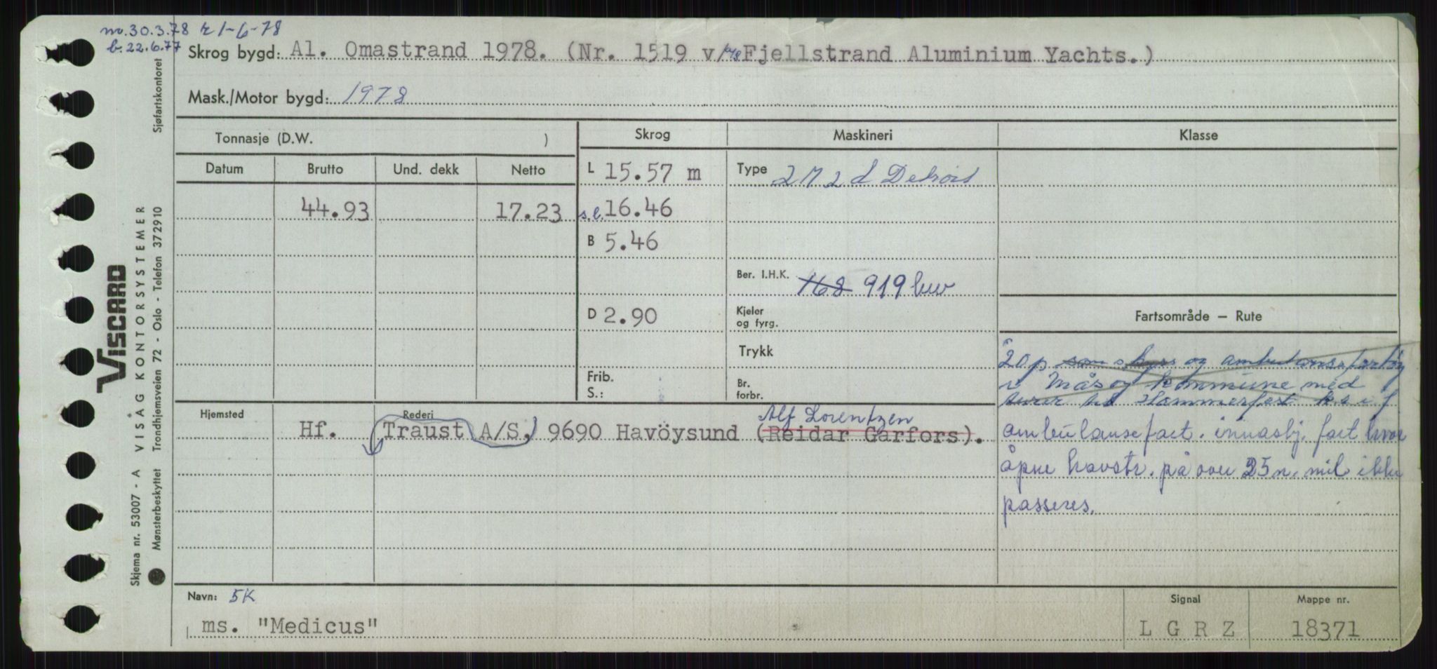 Sjøfartsdirektoratet med forløpere, Skipsmålingen, RA/S-1627/H/Ha/L0004/0001: Fartøy, Mas-R / Fartøy, Mas-Odd, p. 33