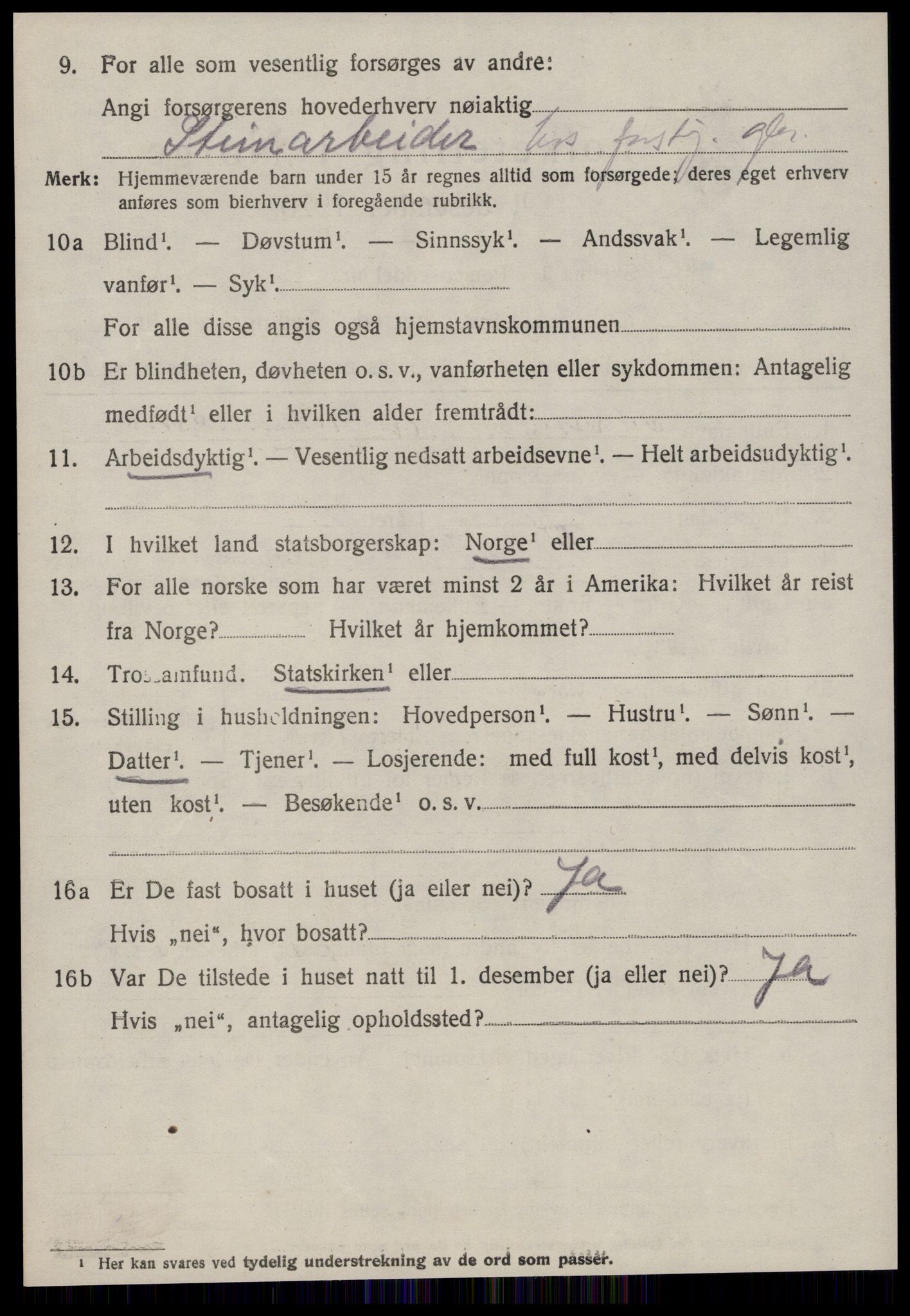 SAT, 1920 census for Borgund, 1920, p. 5103