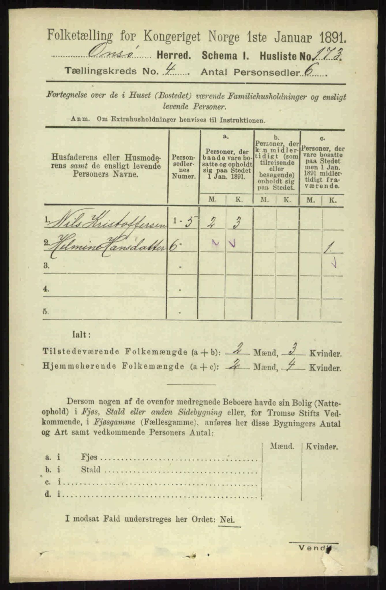 RA, 1891 census for 0134 Onsøy, 1891, p. 2723