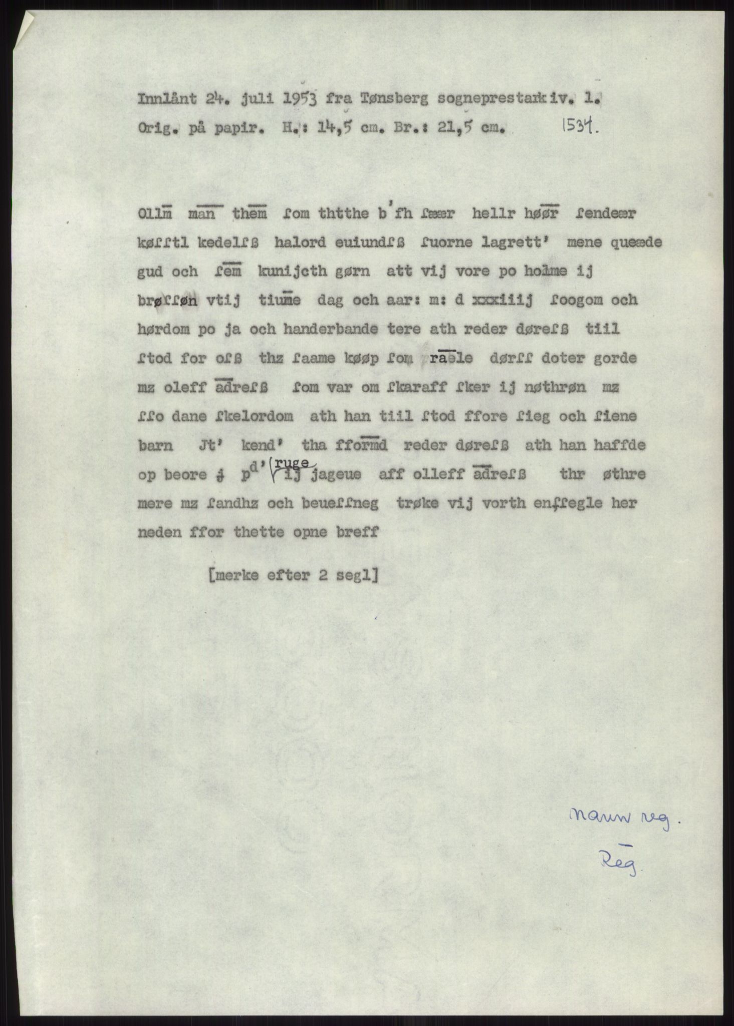 Samlinger til kildeutgivelse, Diplomavskriftsamlingen, AV/RA-EA-4053/H/Ha, p. 1003