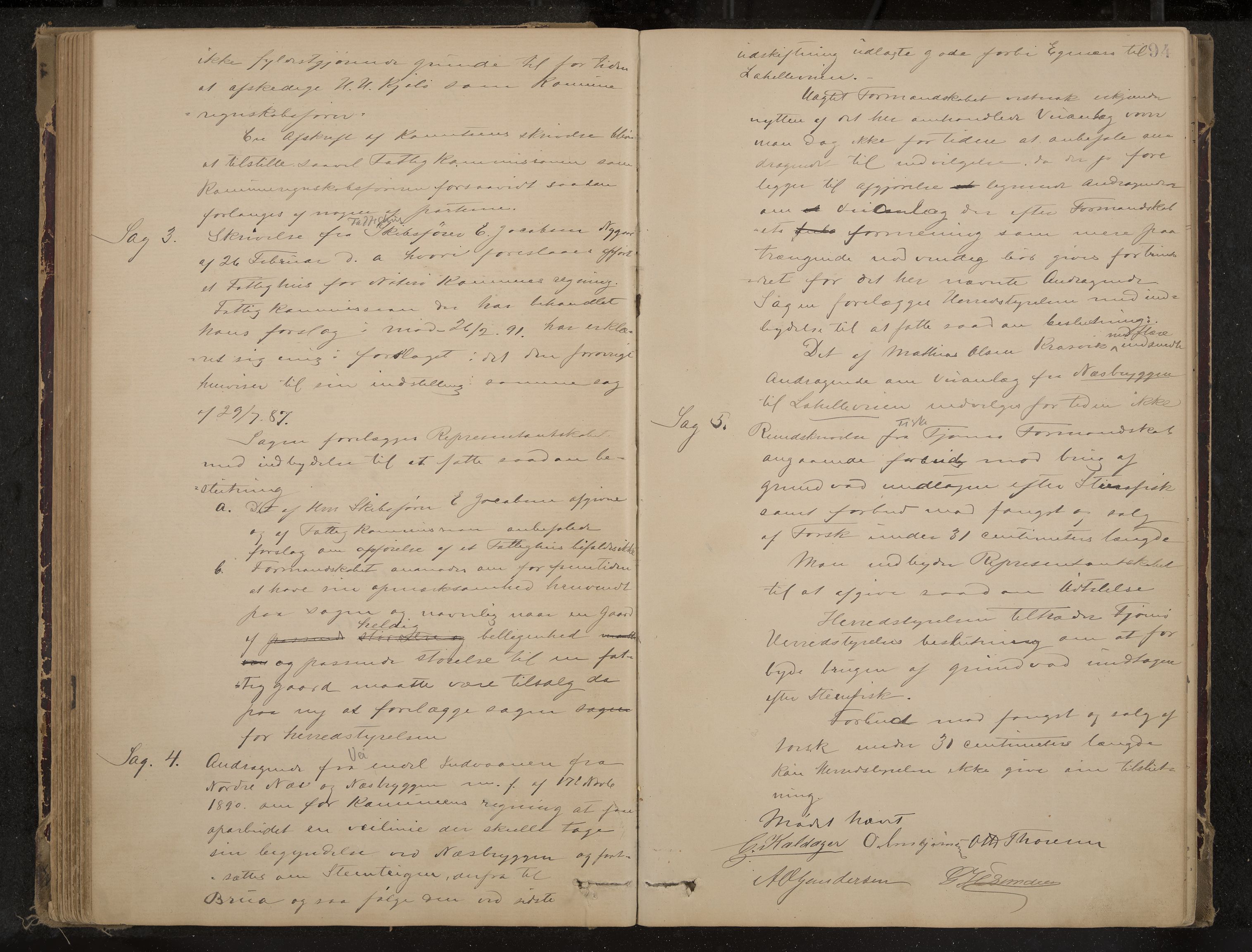 Nøtterøy formannskap og sentraladministrasjon, IKAK/0722021-1/A/Aa/L0004: Møtebok, 1887-1896, p. 94