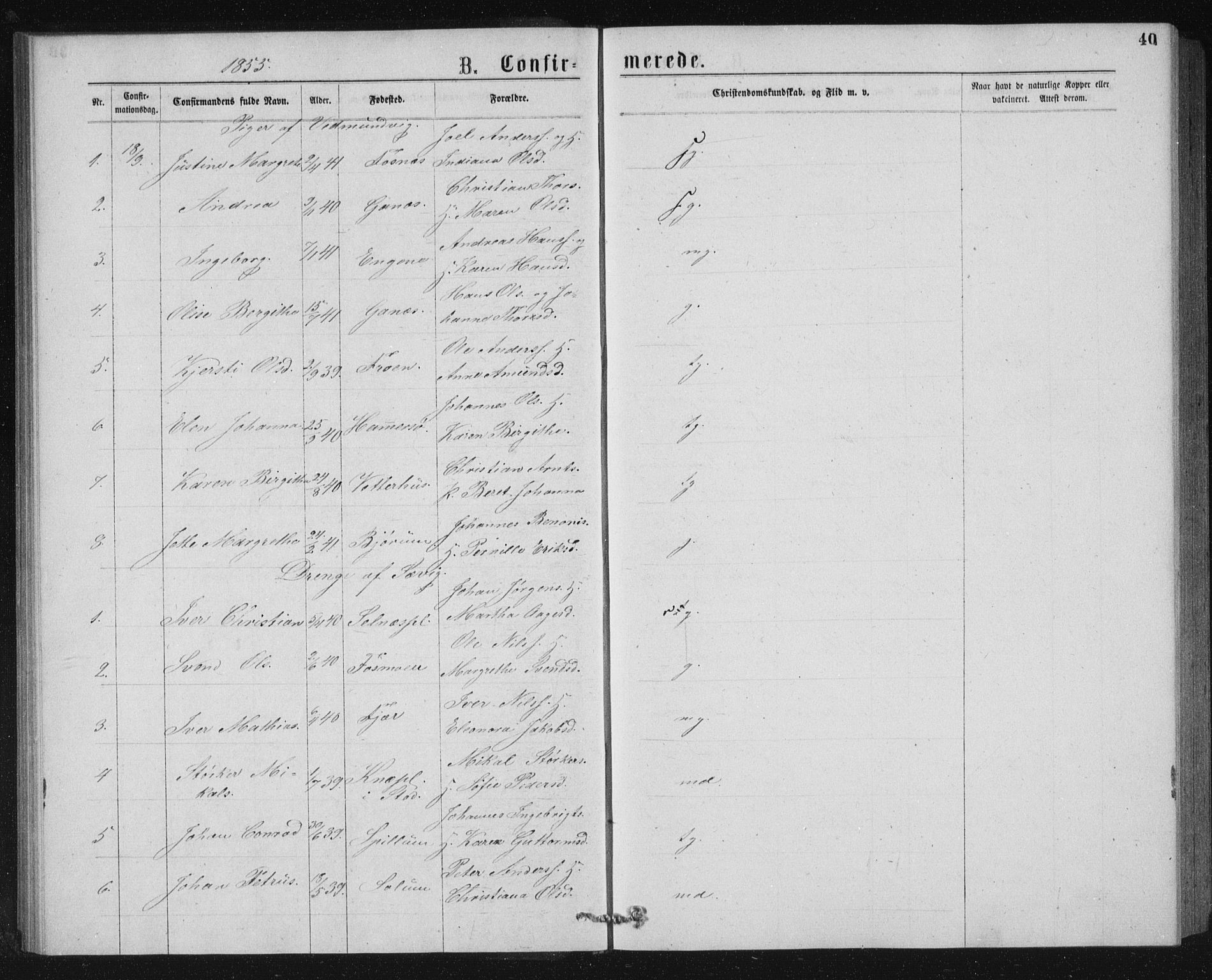 Ministerialprotokoller, klokkerbøker og fødselsregistre - Nord-Trøndelag, SAT/A-1458/768/L0567: Parish register (official) no. 768A02, 1837-1865, p. 40