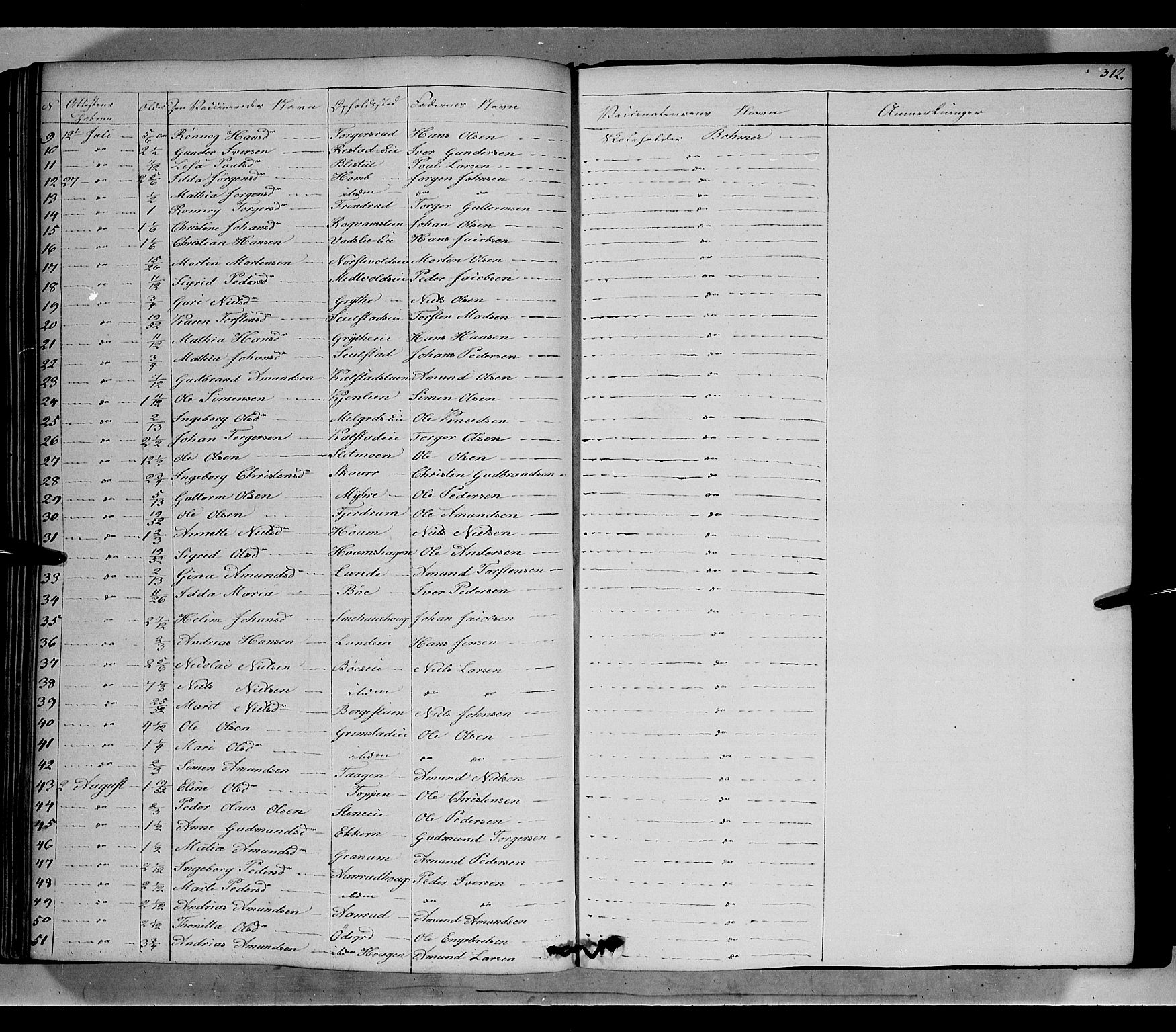 Gausdal prestekontor, SAH/PREST-090/H/Ha/Haa/L0007: Parish register (official) no. 7, 1840-1850, p. 312