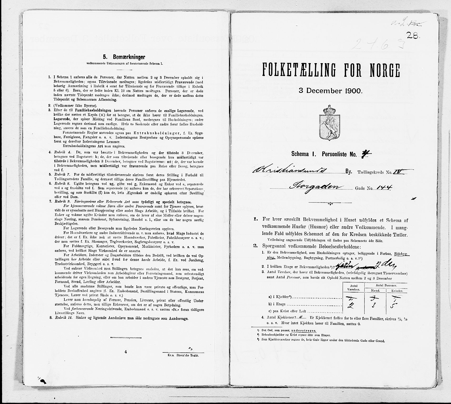 SAT, 1900 census for Kristiansund, 1900, p. 699