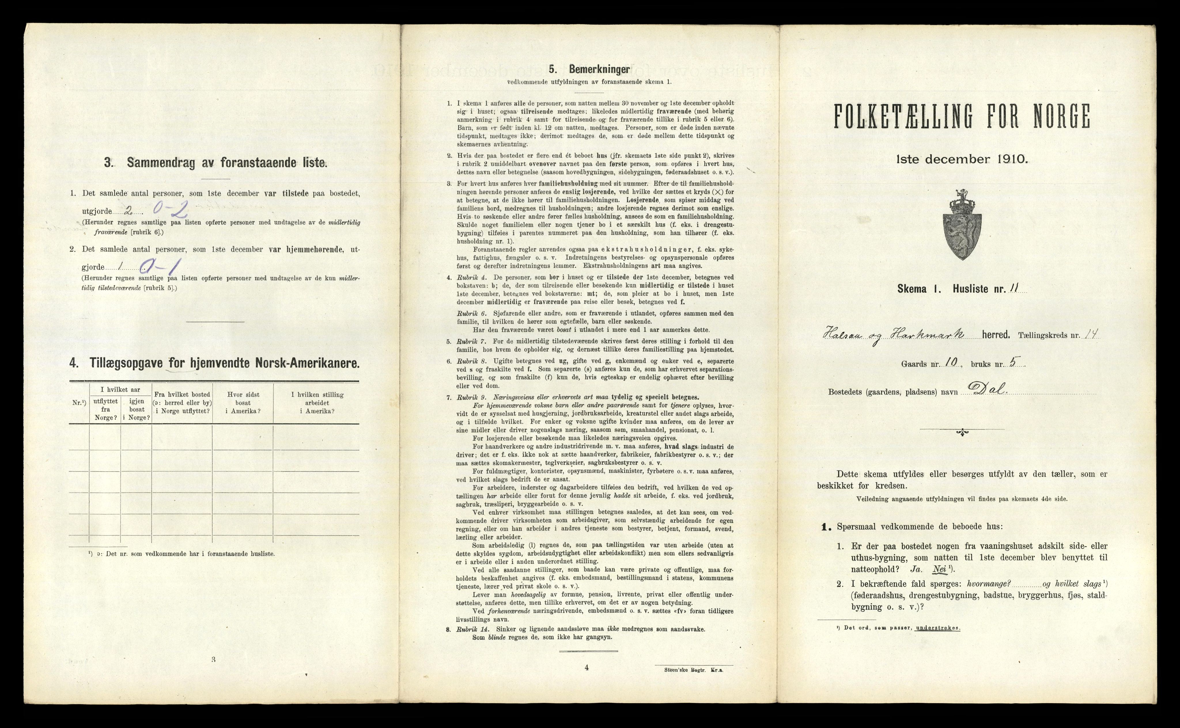 RA, 1910 census for Halse og Harkmark, 1910, p. 1362