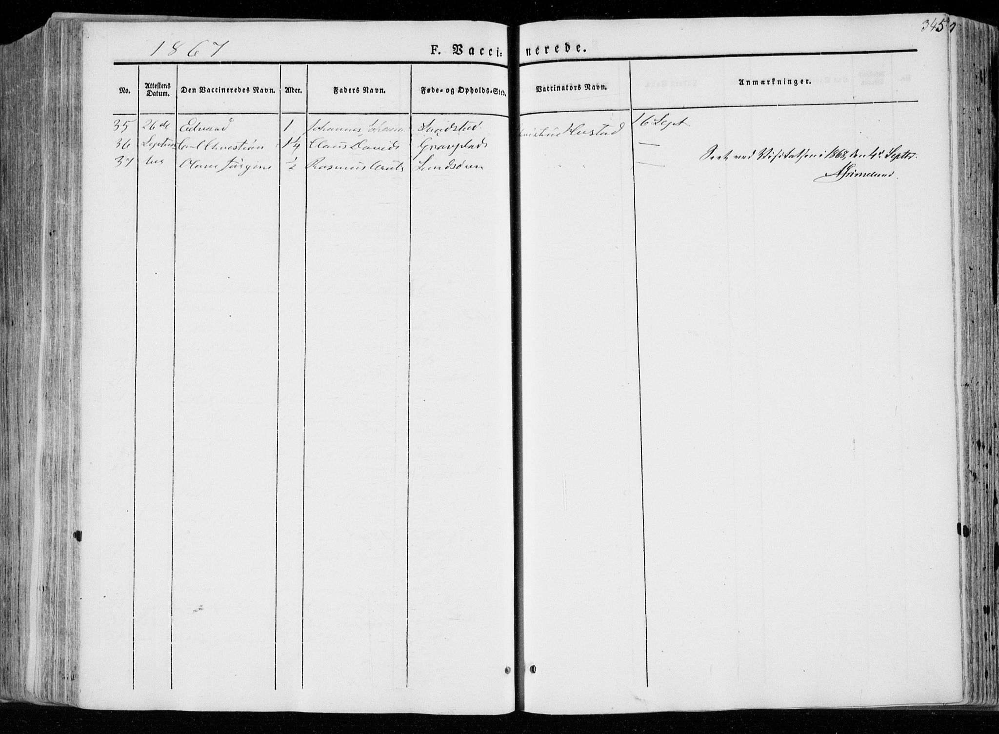 Ministerialprotokoller, klokkerbøker og fødselsregistre - Nord-Trøndelag, AV/SAT-A-1458/722/L0218: Parish register (official) no. 722A05, 1843-1868, p. 345