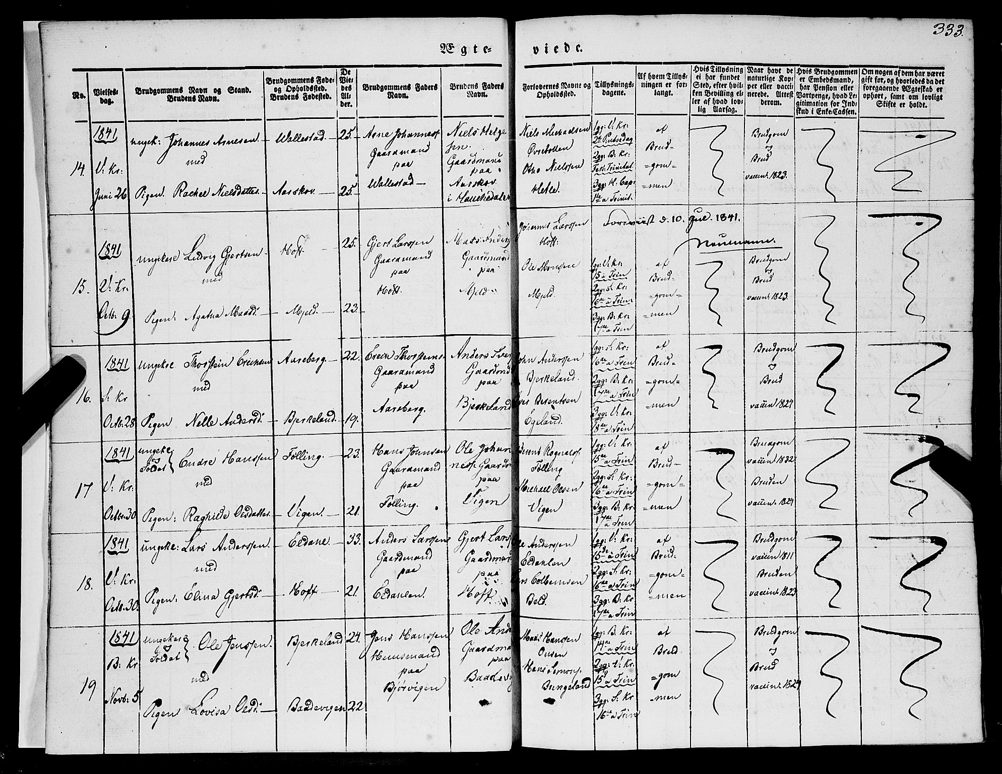 Gaular sokneprestembete, SAB/A-80001/H/Haa: Parish register (official) no. A 4II, 1841-1859, p. 333
