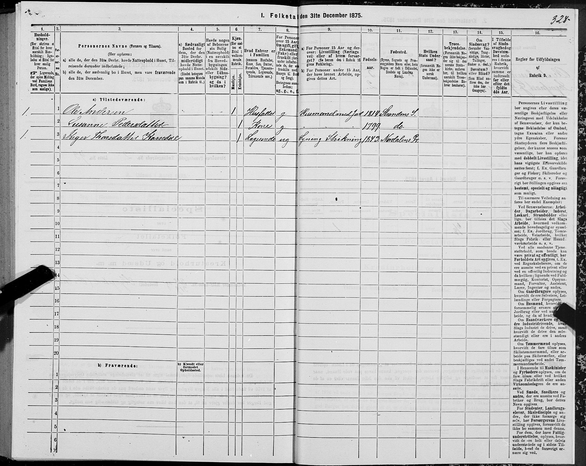 SAT, 1875 census for 1525P Stranda, 1875, p. 1328