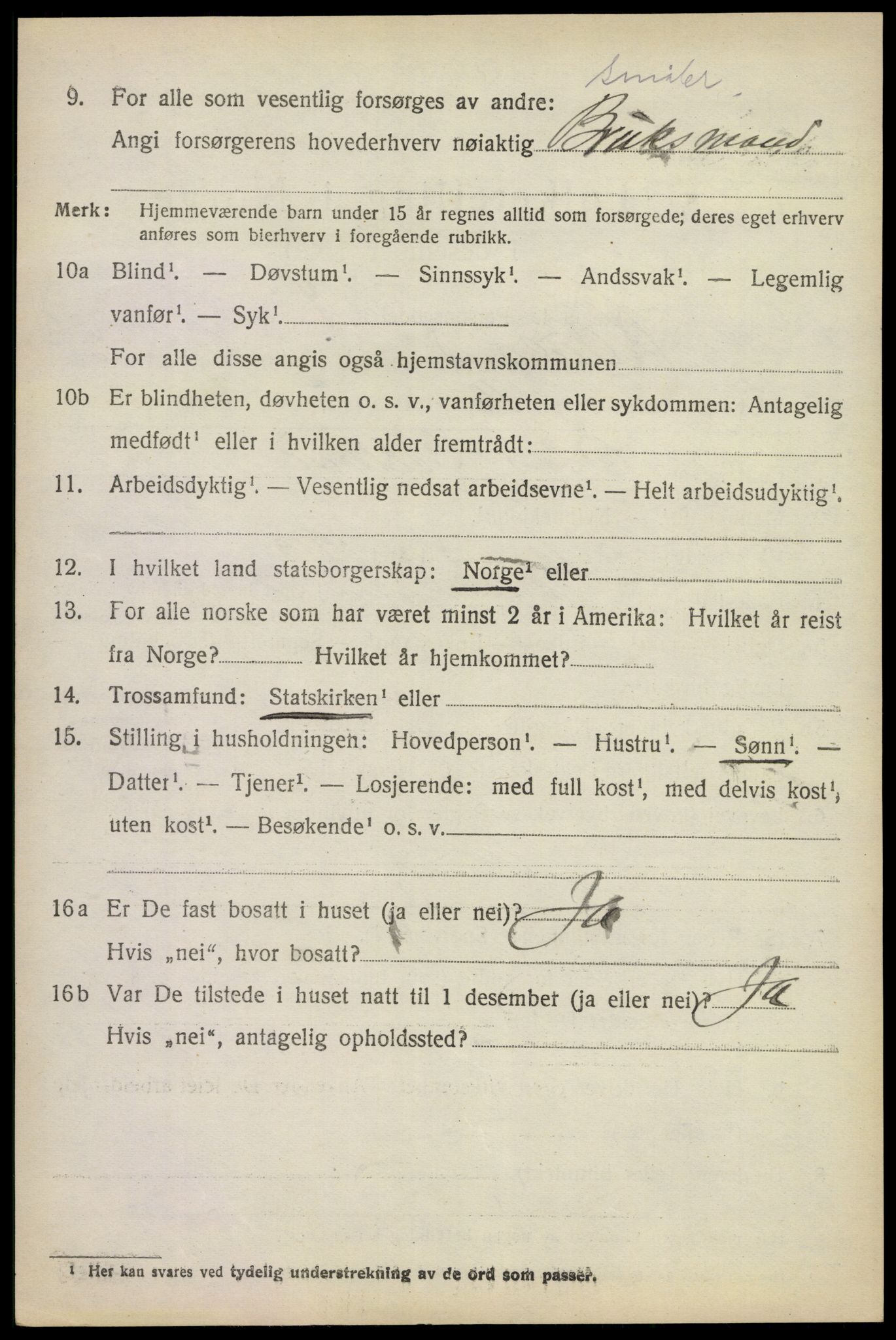 SAKO, 1920 census for Rauland, 1920, p. 1439