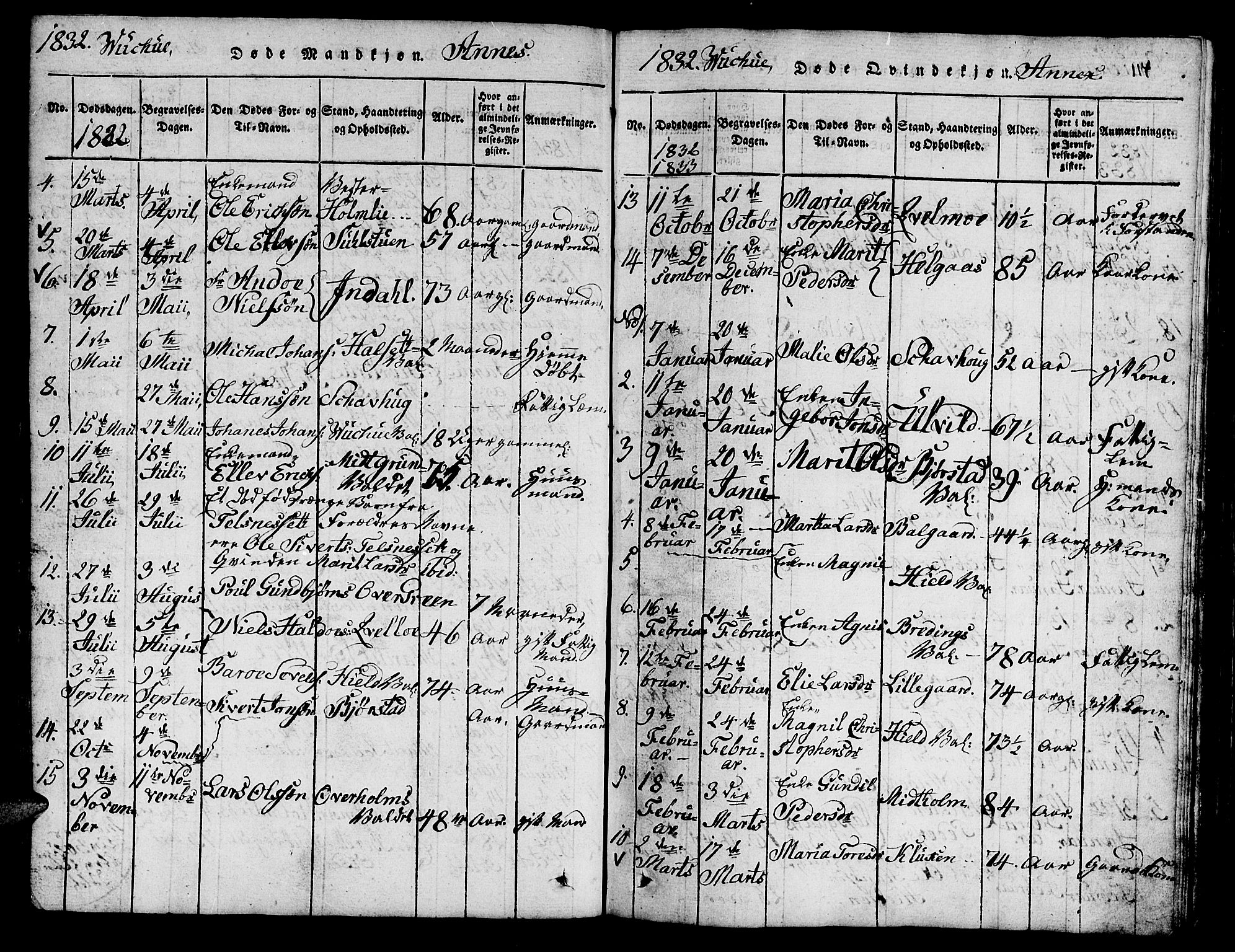 Ministerialprotokoller, klokkerbøker og fødselsregistre - Nord-Trøndelag, SAT/A-1458/724/L0265: Parish register (copy) no. 724C01, 1816-1845, p. 114