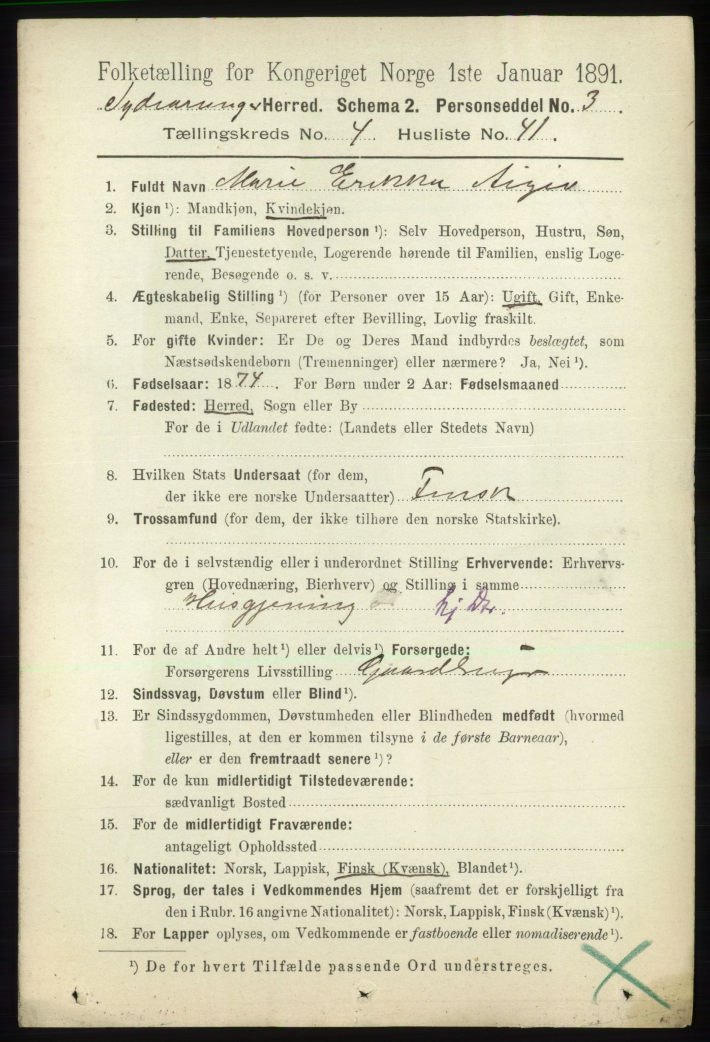 RA, 1891 census for 2030 Sør-Varanger, 1891, p. 1334