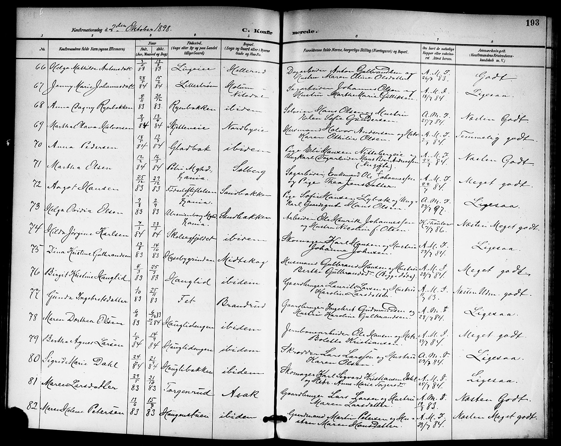 Skedsmo prestekontor Kirkebøker, AV/SAO-A-10033a/G/Ga/L0005a: Parish register (copy) no. I 5A, 1896-1901, p. 193