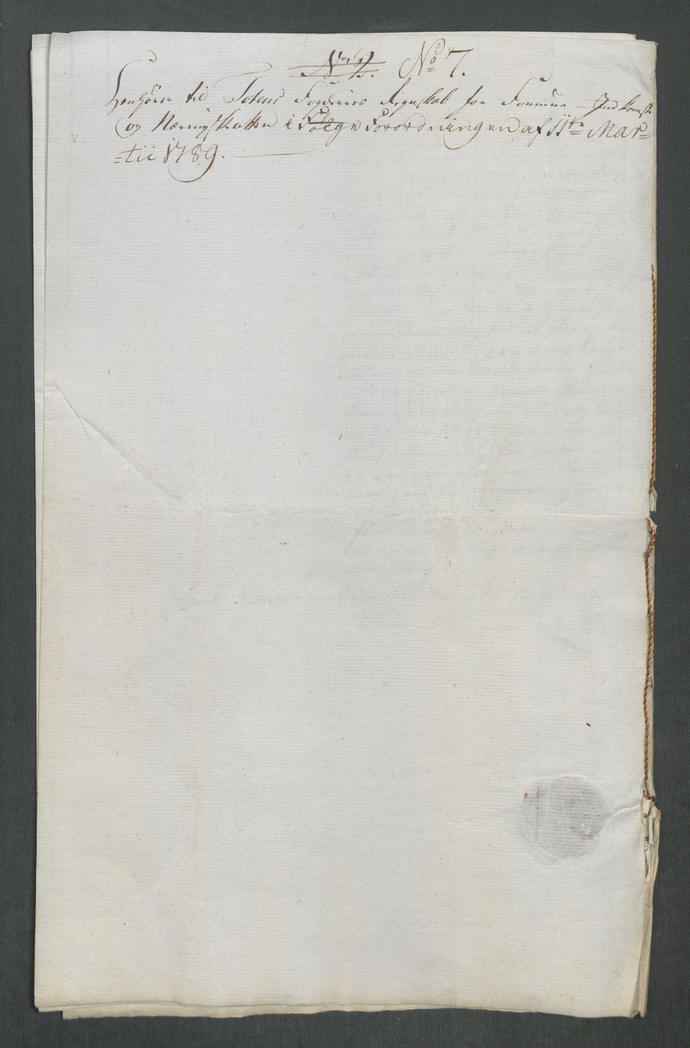 Rentekammeret inntil 1814, Reviderte regnskaper, Mindre regnskaper, RA/EA-4068/Rf/Rfe/L0050: Sunnmøre fogderi, Toten fogderi, 1789, p. 168