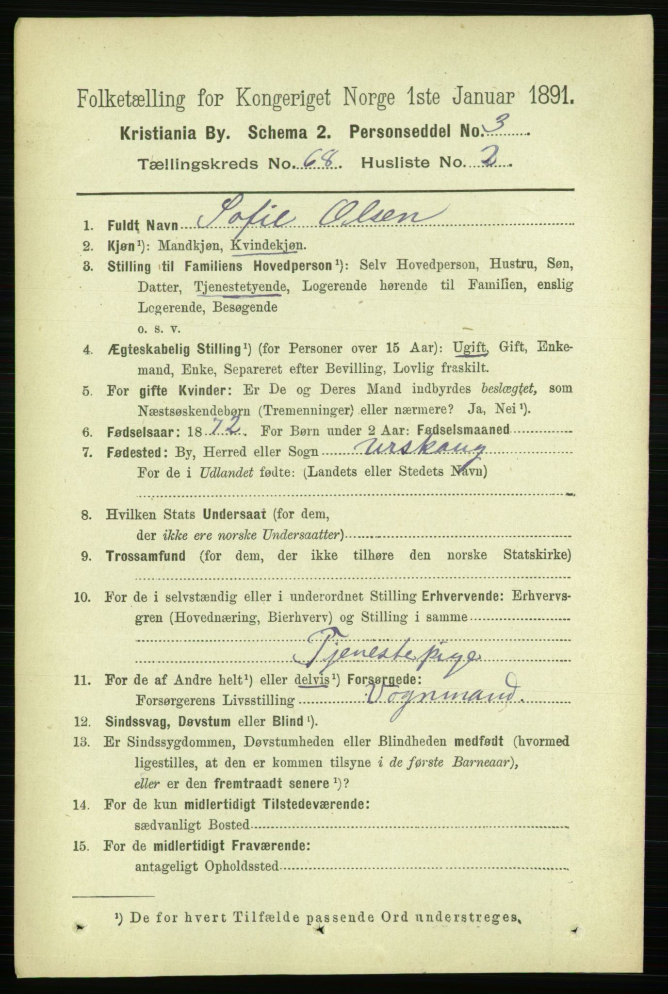 RA, 1891 census for 0301 Kristiania, 1891, p. 37480