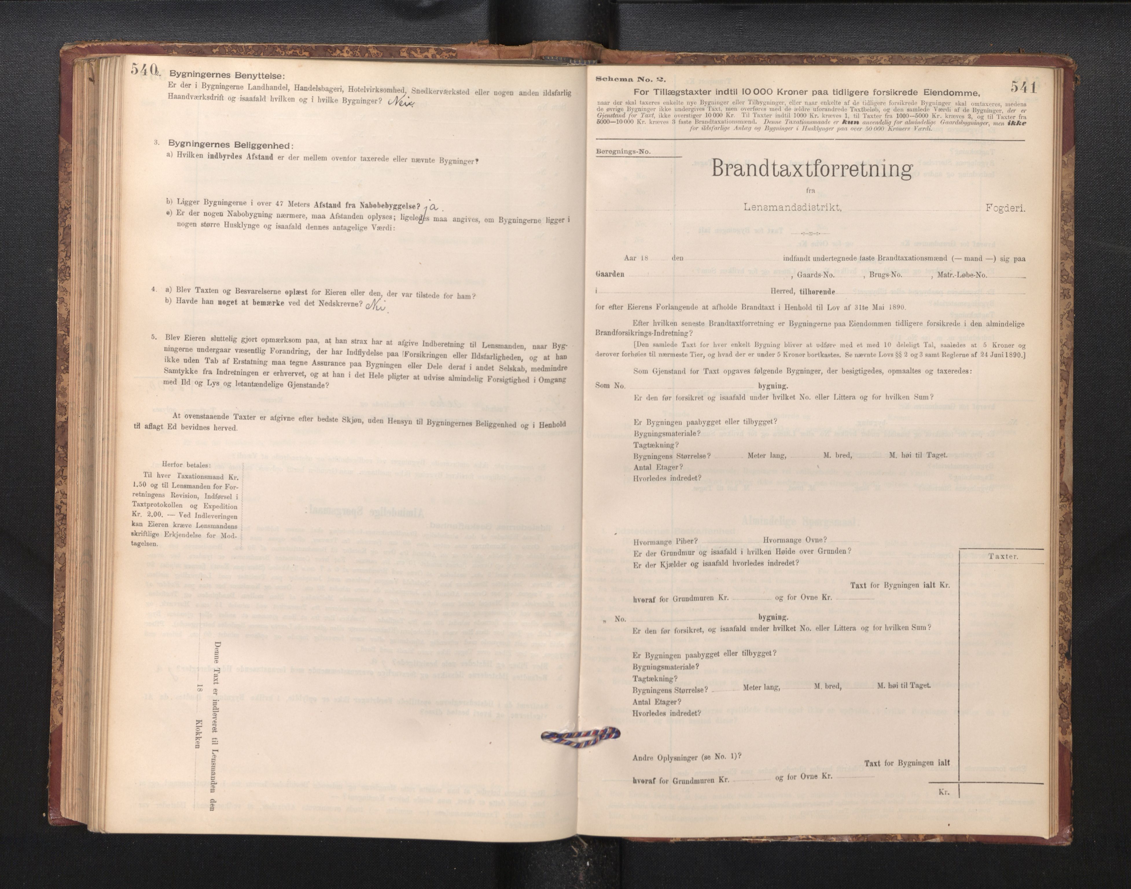 Lensmannen i Haus, SAB/A-32701/0012/L0006: Branntakstprotokoll, skjematakst, 1895-1941, p. 540-541