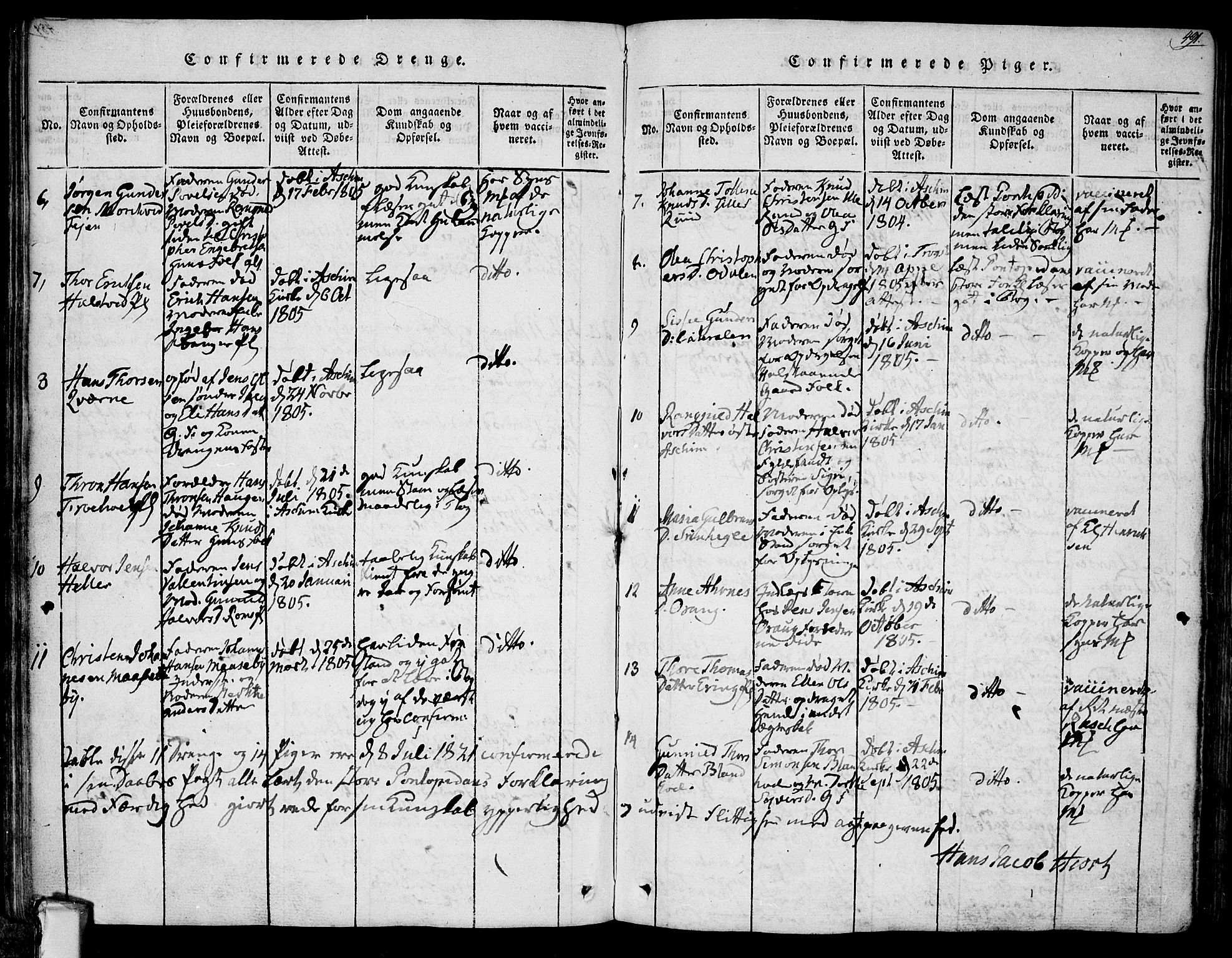 Askim prestekontor Kirkebøker, AV/SAO-A-10900/F/Fa/L0004: Parish register (official) no. 4, 1817-1846, p. 490-491