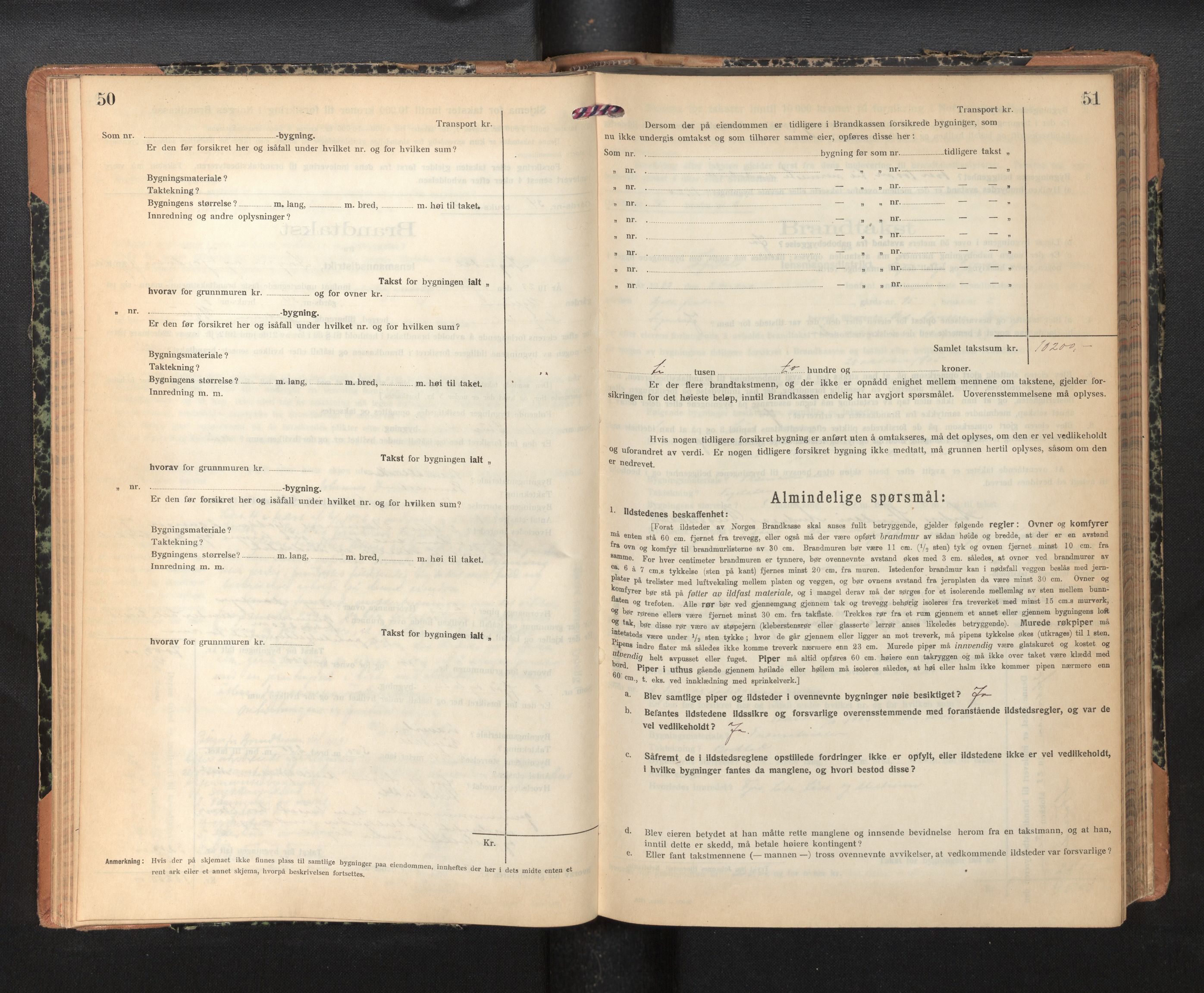 Lensmannen i Sogndal, AV/SAB-A-29901/0012/L0012: Branntakstprotokoll, skjematakst, 1922-1931, p. 50-51