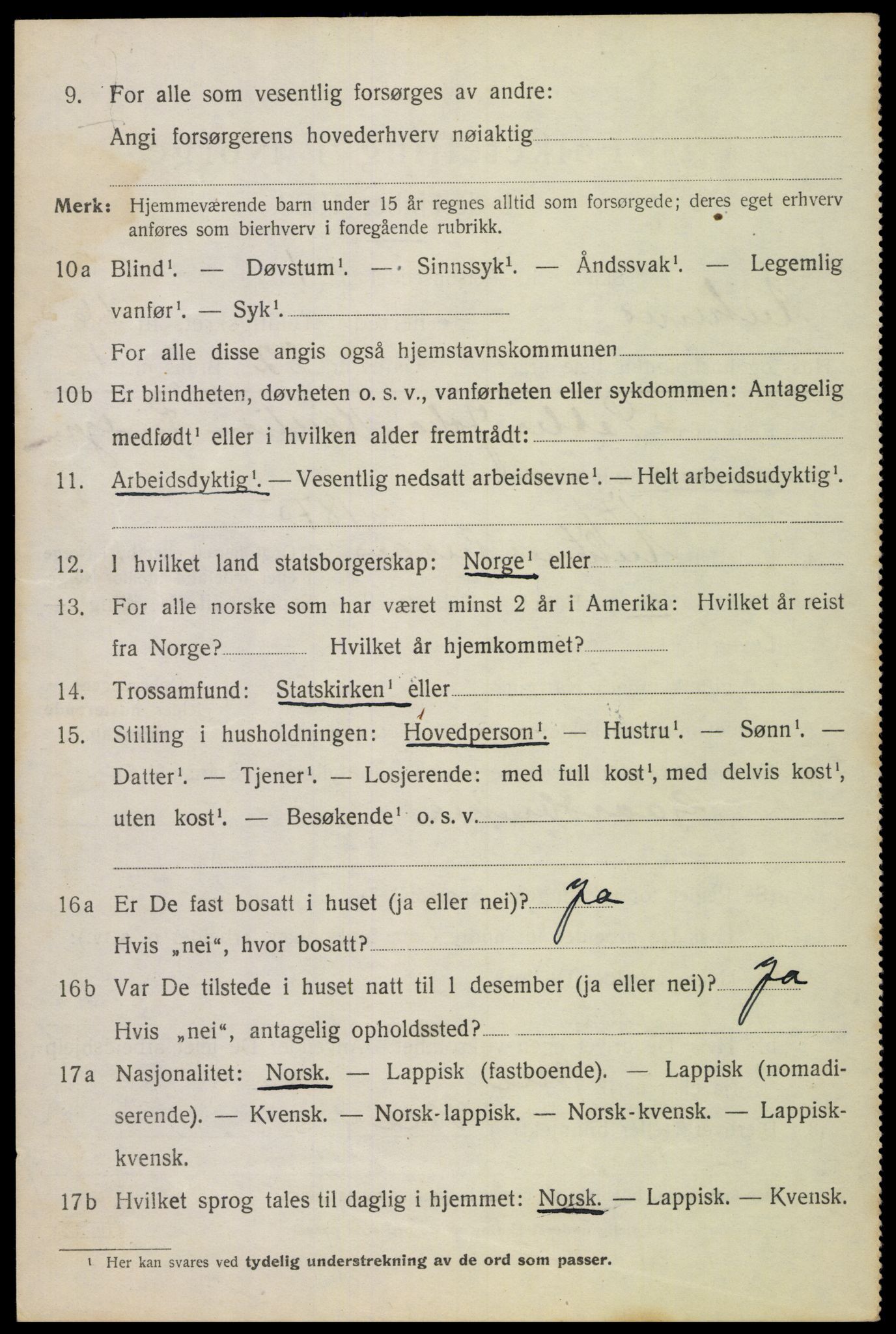 SAT, 1920 census for Ankenes, 1920, p. 7396