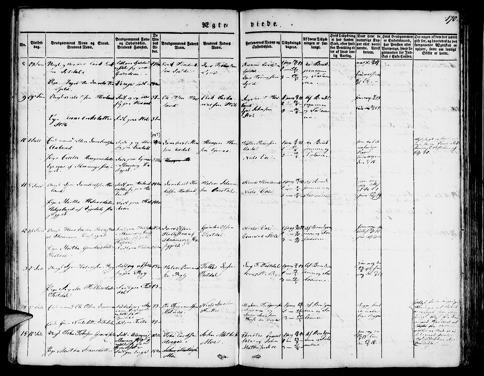 Etne sokneprestembete, AV/SAB-A-75001/H/Haa: Parish register (official) no. A 7, 1831-1847, p. 170