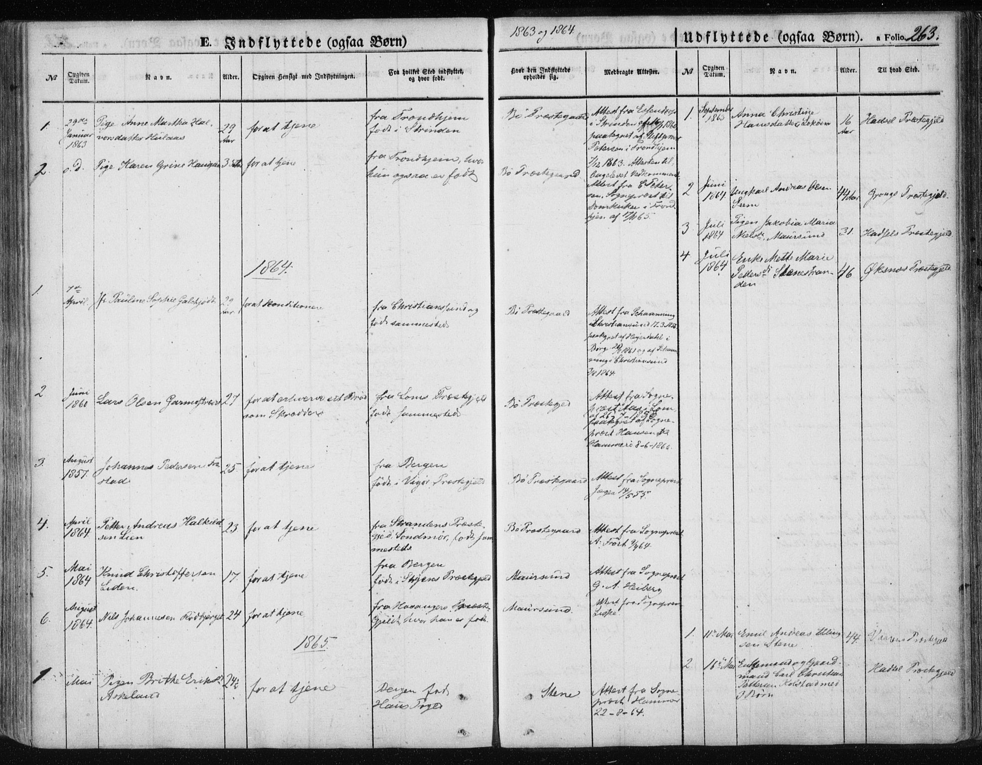 Ministerialprotokoller, klokkerbøker og fødselsregistre - Nordland, SAT/A-1459/891/L1300: Parish register (official) no. 891A05, 1856-1870, p. 263