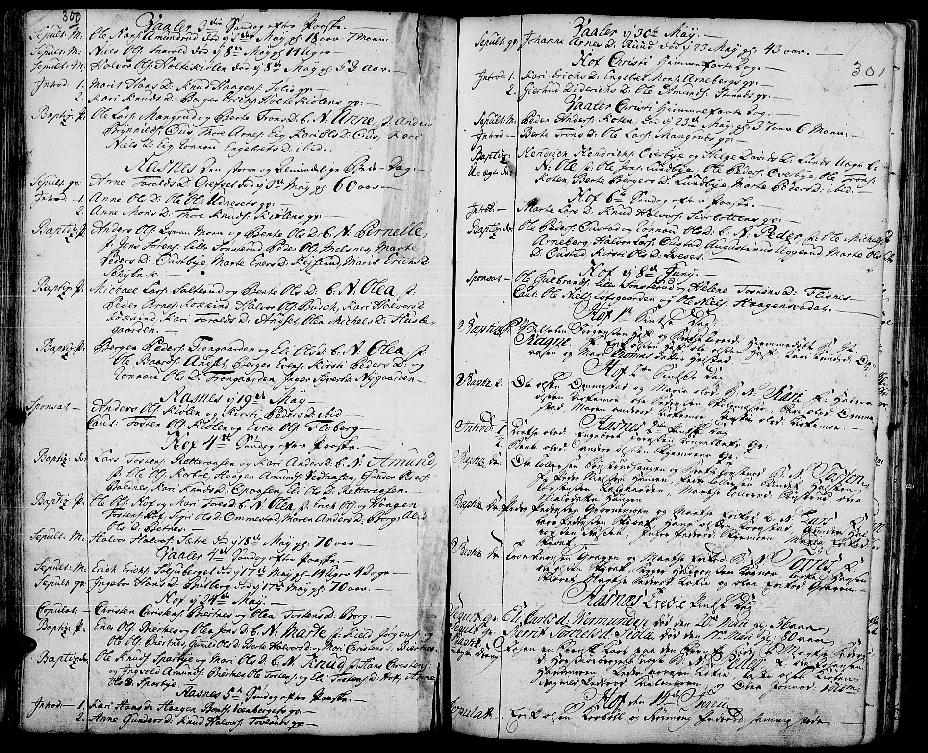 Hof prestekontor, AV/SAH-PREST-038/H/Ha/Haa/L0003: Parish register (official) no. 3, 1750-1789, p. 300-301
