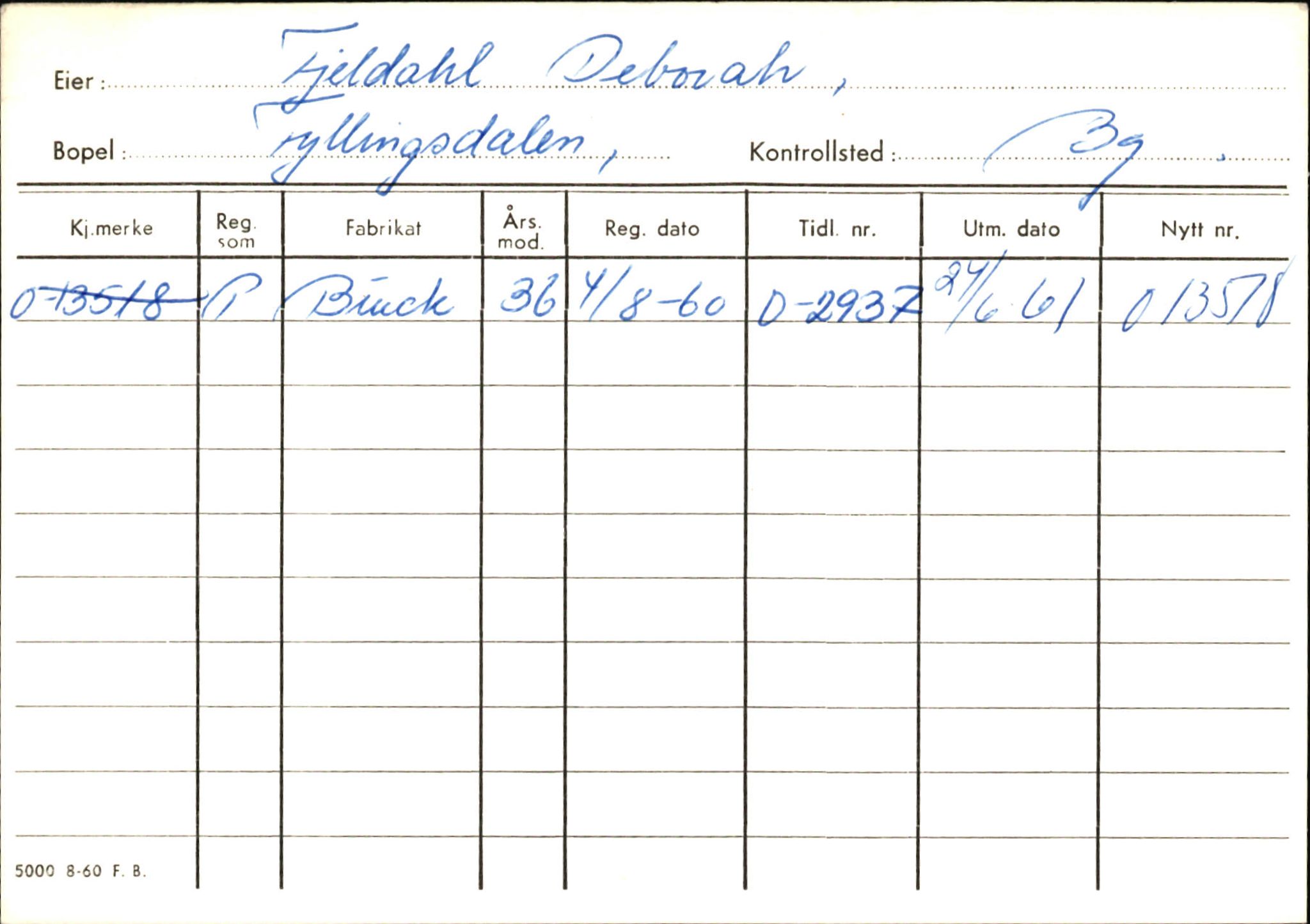 Statens vegvesen, Hordaland vegkontor, AV/SAB-A-5201/2/Hb/L0009: O-eierkort F, 1920-1971, p. 13