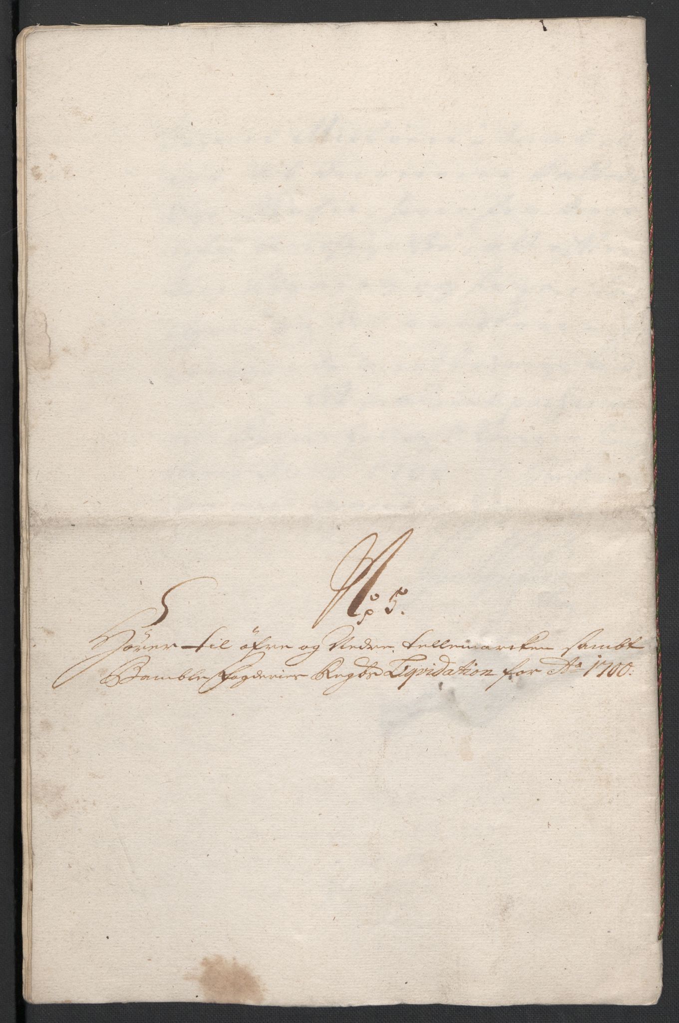 Rentekammeret inntil 1814, Reviderte regnskaper, Fogderegnskap, AV/RA-EA-4092/R36/L2103: Fogderegnskap Øvre og Nedre Telemark og Bamble, 1700, p. 61