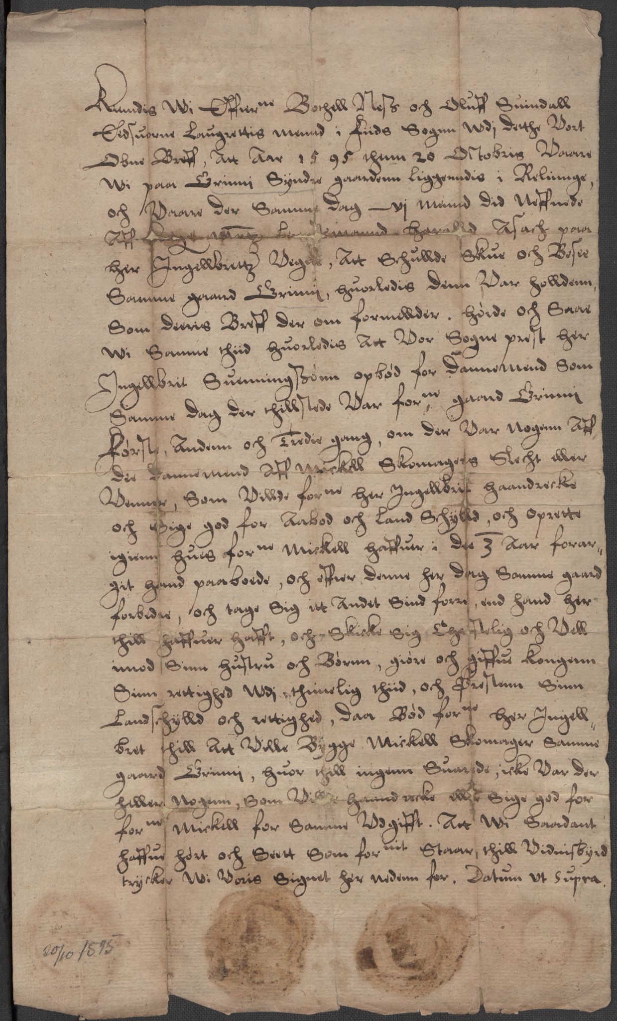 Riksarkivets diplomsamling, AV/RA-EA-5965/F15/L0008: Prestearkiv - Akershus, 1581-1619, p. 21