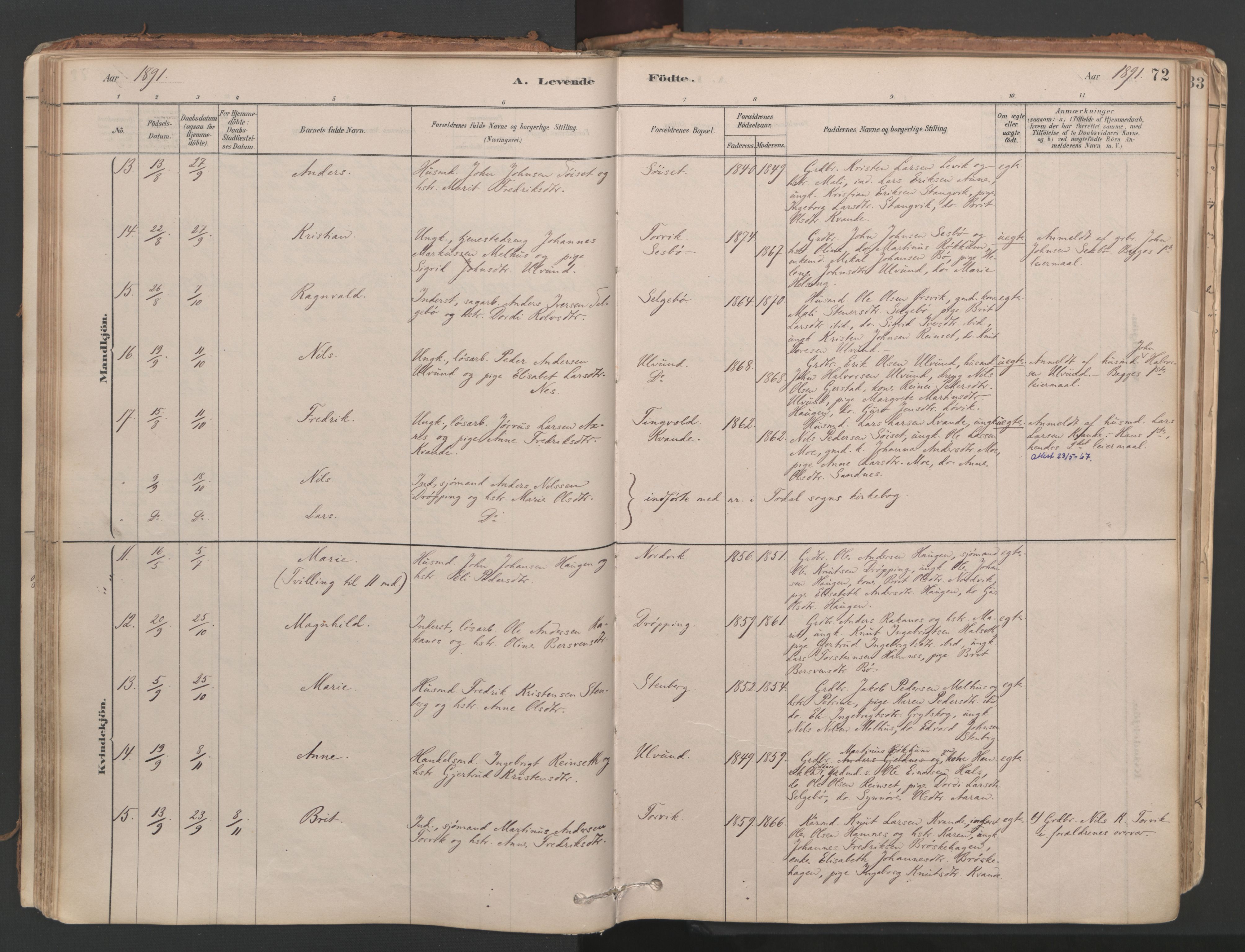 Ministerialprotokoller, klokkerbøker og fødselsregistre - Møre og Romsdal, AV/SAT-A-1454/592/L1029: Parish register (official) no. 592A07, 1879-1902, p. 72