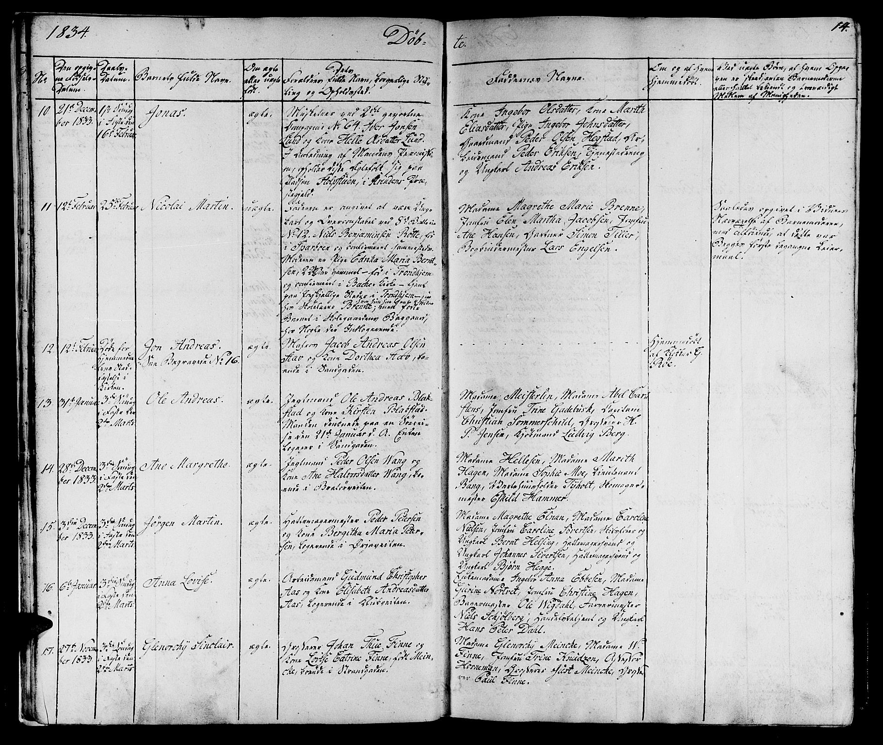 Ministerialprotokoller, klokkerbøker og fødselsregistre - Sør-Trøndelag, AV/SAT-A-1456/602/L0136: Parish register (copy) no. 602C04, 1833-1845, p. 14