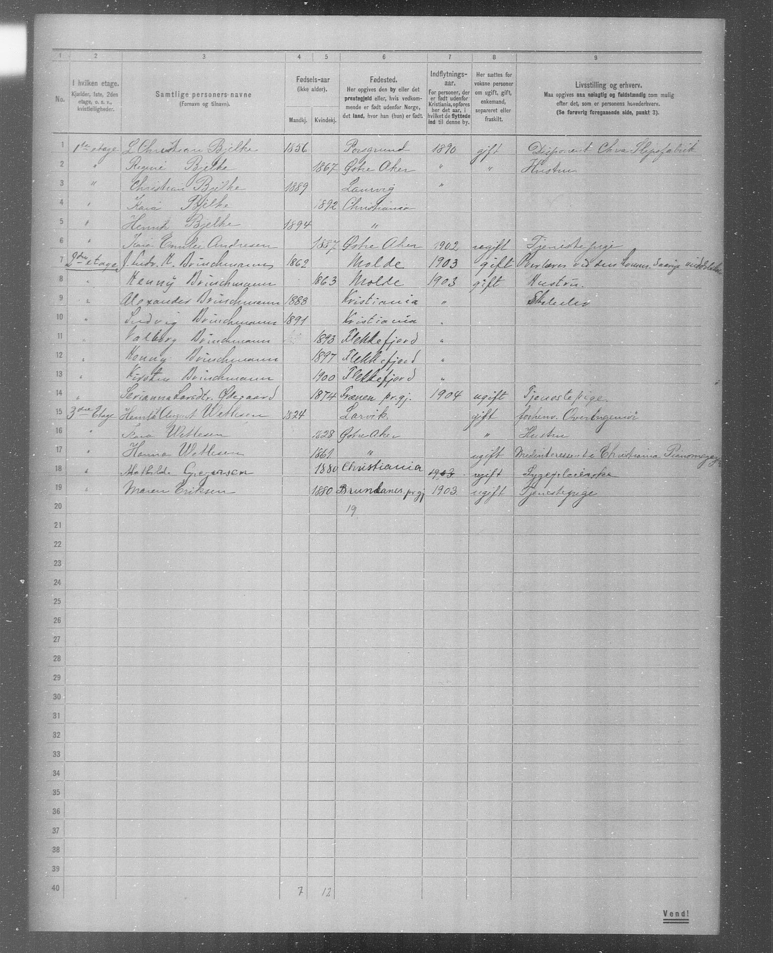 OBA, Municipal Census 1904 for Kristiania, 1904, p. 4846