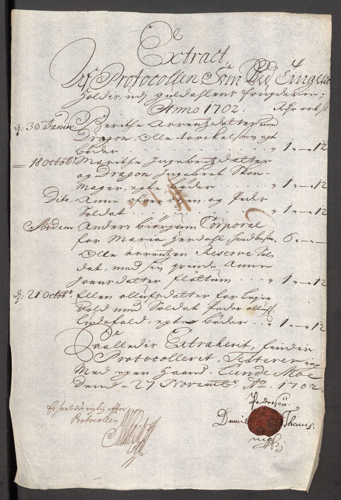 Rentekammeret inntil 1814, Reviderte regnskaper, Fogderegnskap, AV/RA-EA-4092/R60/L3952: Fogderegnskap Orkdal og Gauldal, 1702, p. 333