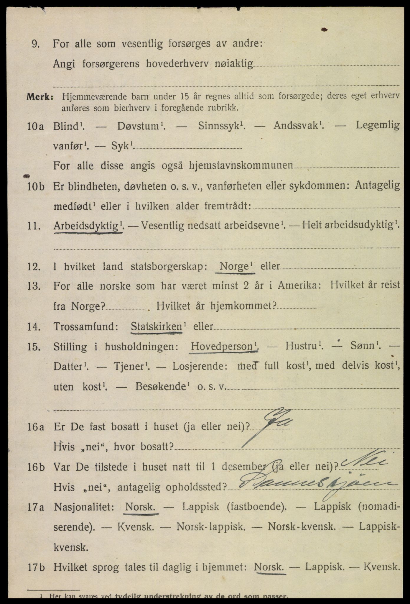 SAT, 1920 census for Rødøy, 1920, p. 2943