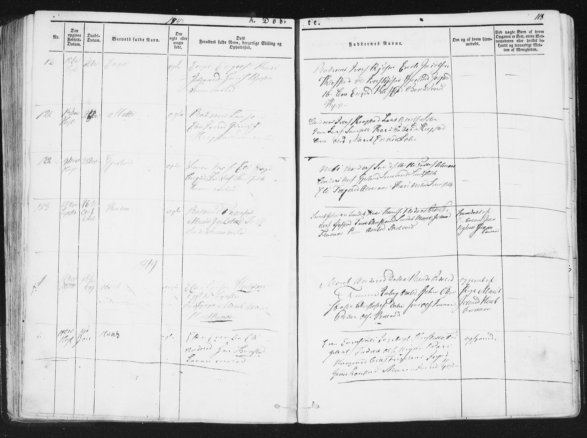 Ministerialprotokoller, klokkerbøker og fødselsregistre - Sør-Trøndelag, SAT/A-1456/691/L1074: Parish register (official) no. 691A06, 1842-1852, p. 118