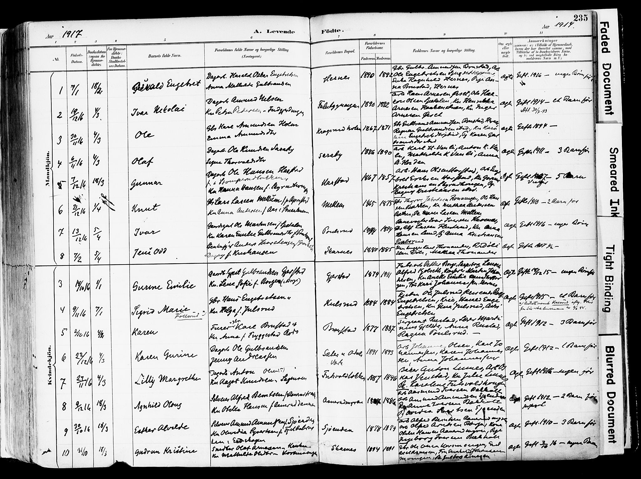 Sør-Odal prestekontor, AV/SAH-PREST-030/H/Ha/Haa/L0006: Parish register (official) no. 6, 1886-1931, p. 235